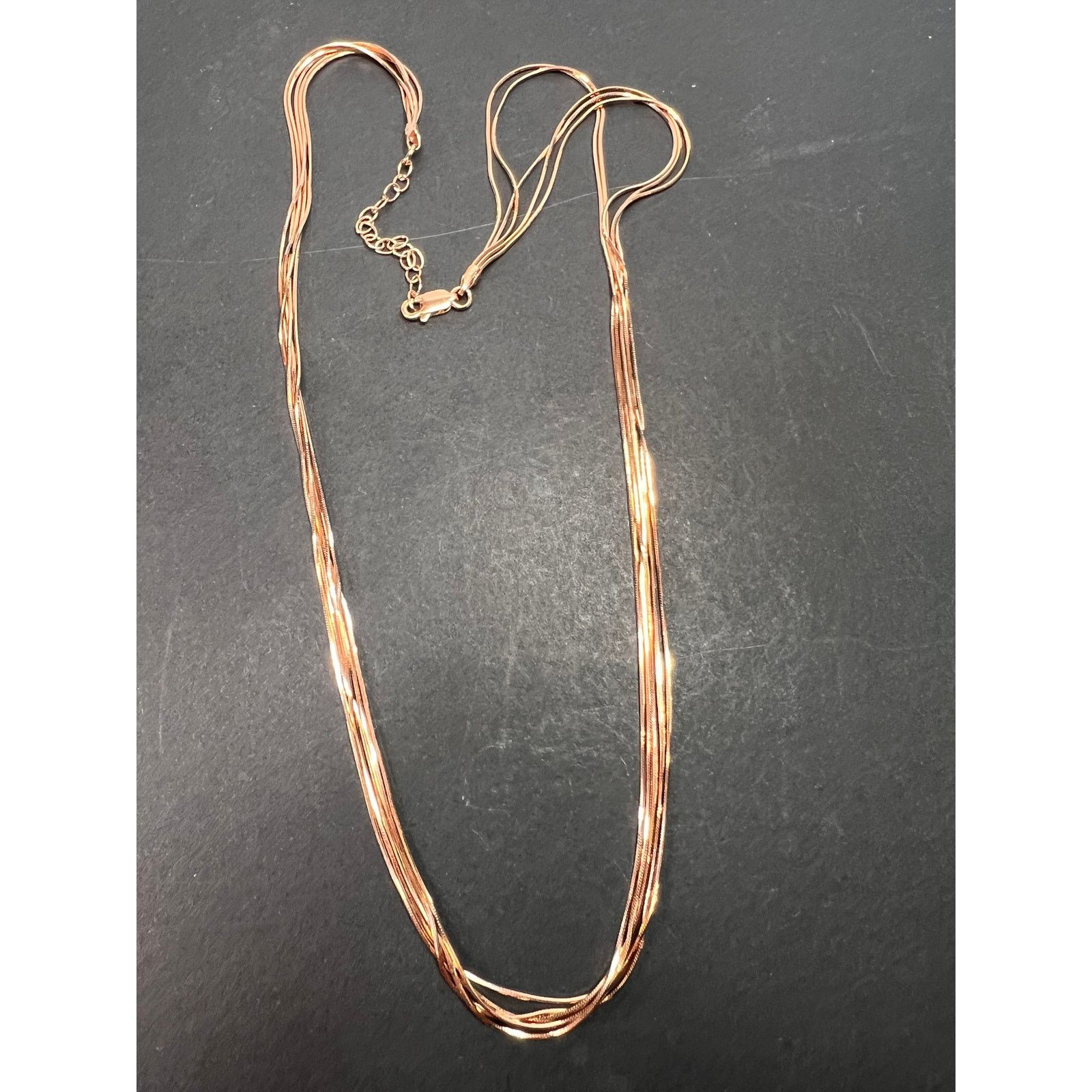 Other NEW Italian rose gold over 925 multi row chain necklace Size ONE SIZE - 8 Thumbnail