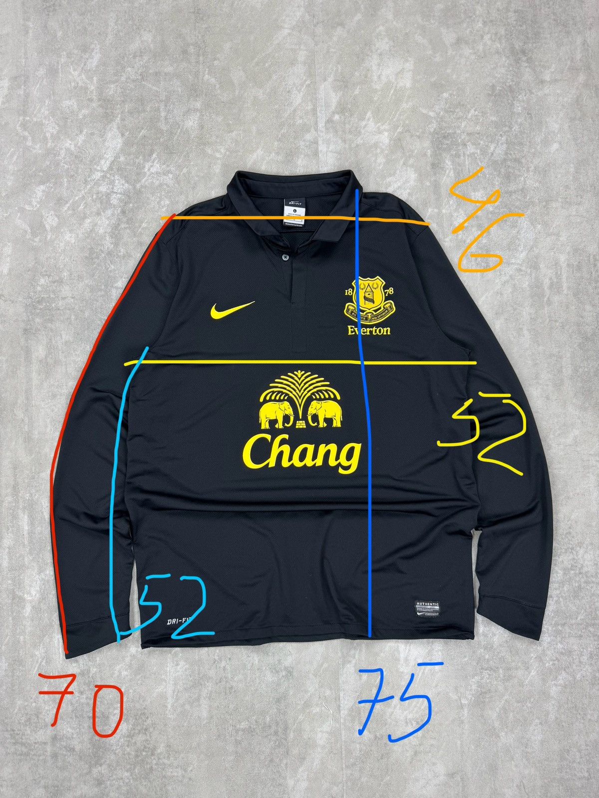 Nike Nike Dri-Fit Everton soccers football long sleeve jersey Size US L / EU 52-54 / 3 - 9 Thumbnail