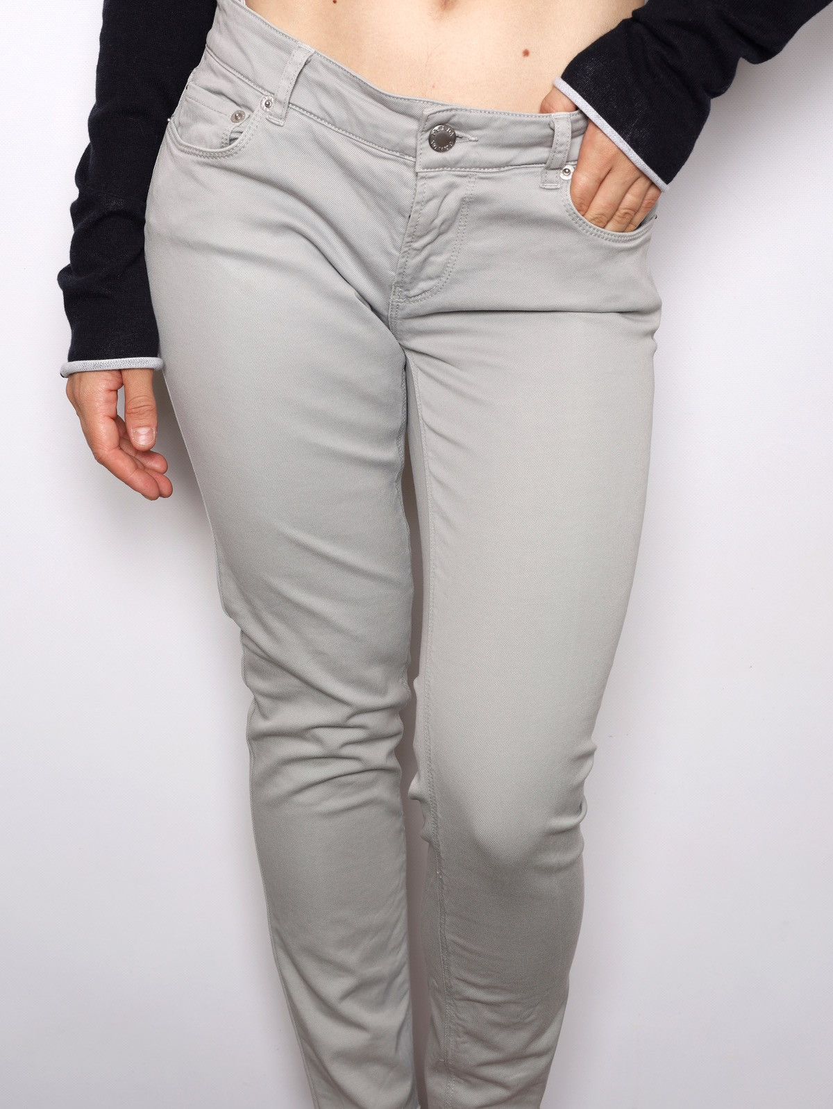 Prada Prada Gray Cotton Pants Logo Raw Edge Size 27" / US 4 / IT 40 - 1 Thumbnail