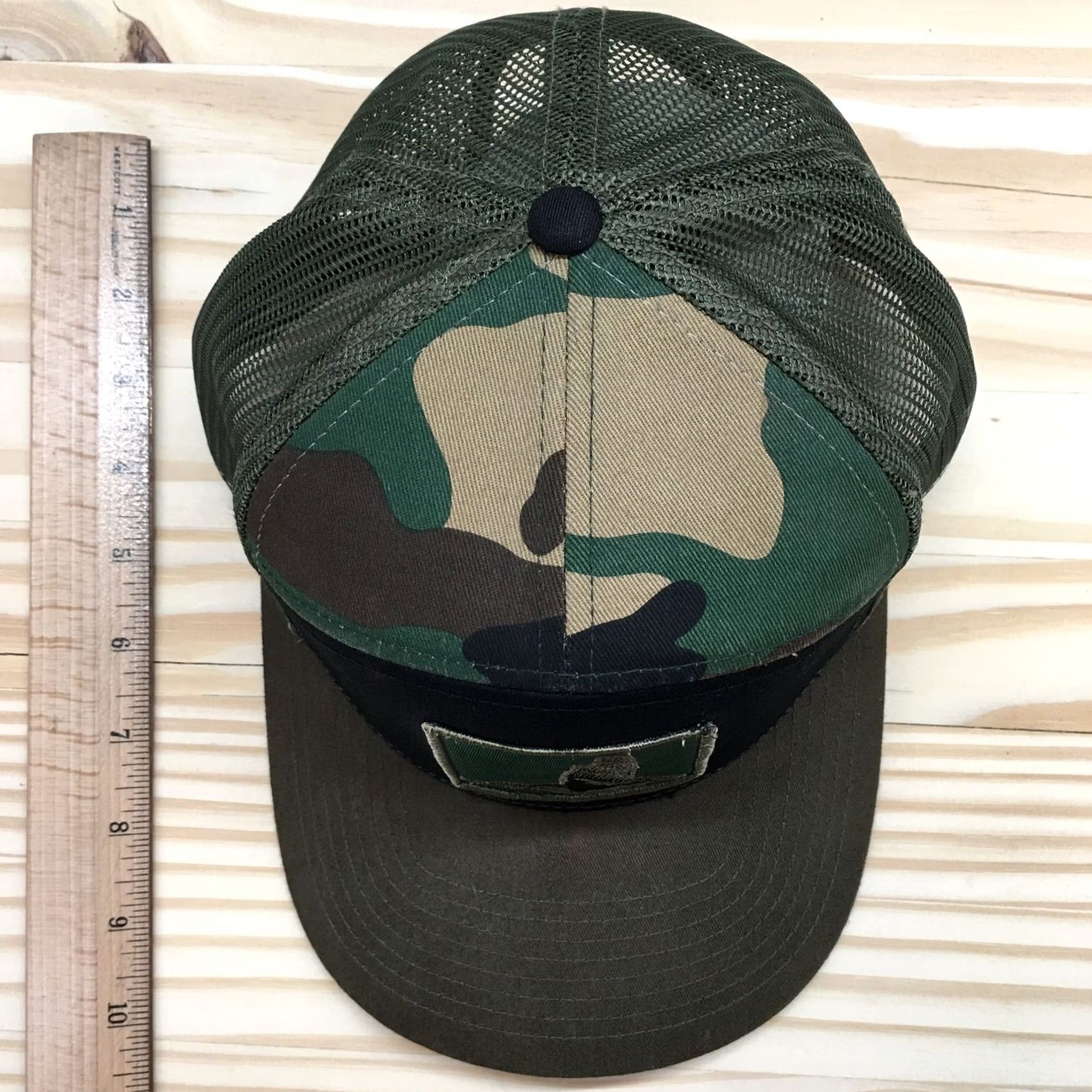 Vintage Richardson Trucker Hat Men Green Camo OS Adjustable Curved Brim Embroidered Logo Size ONE SIZE - 4 Thumbnail