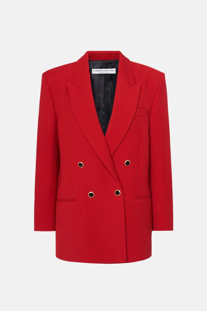 Alessandra Rich o1s22i1n0225 Double-breasted Blazer in Red Size M / US 6-8 / IT 42-44 - 1 Thumbnail