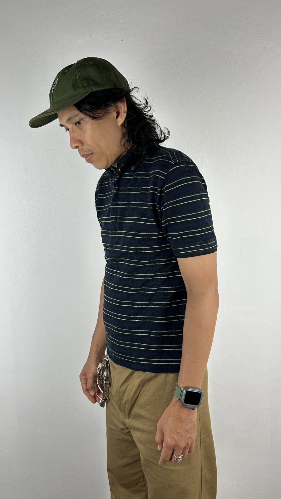 Japanese Brand × Michel Klein × Vintage Michel Klein Homme Paris - Striped Polo Size US S / EU 44-46 / 1 - 6 Thumbnail