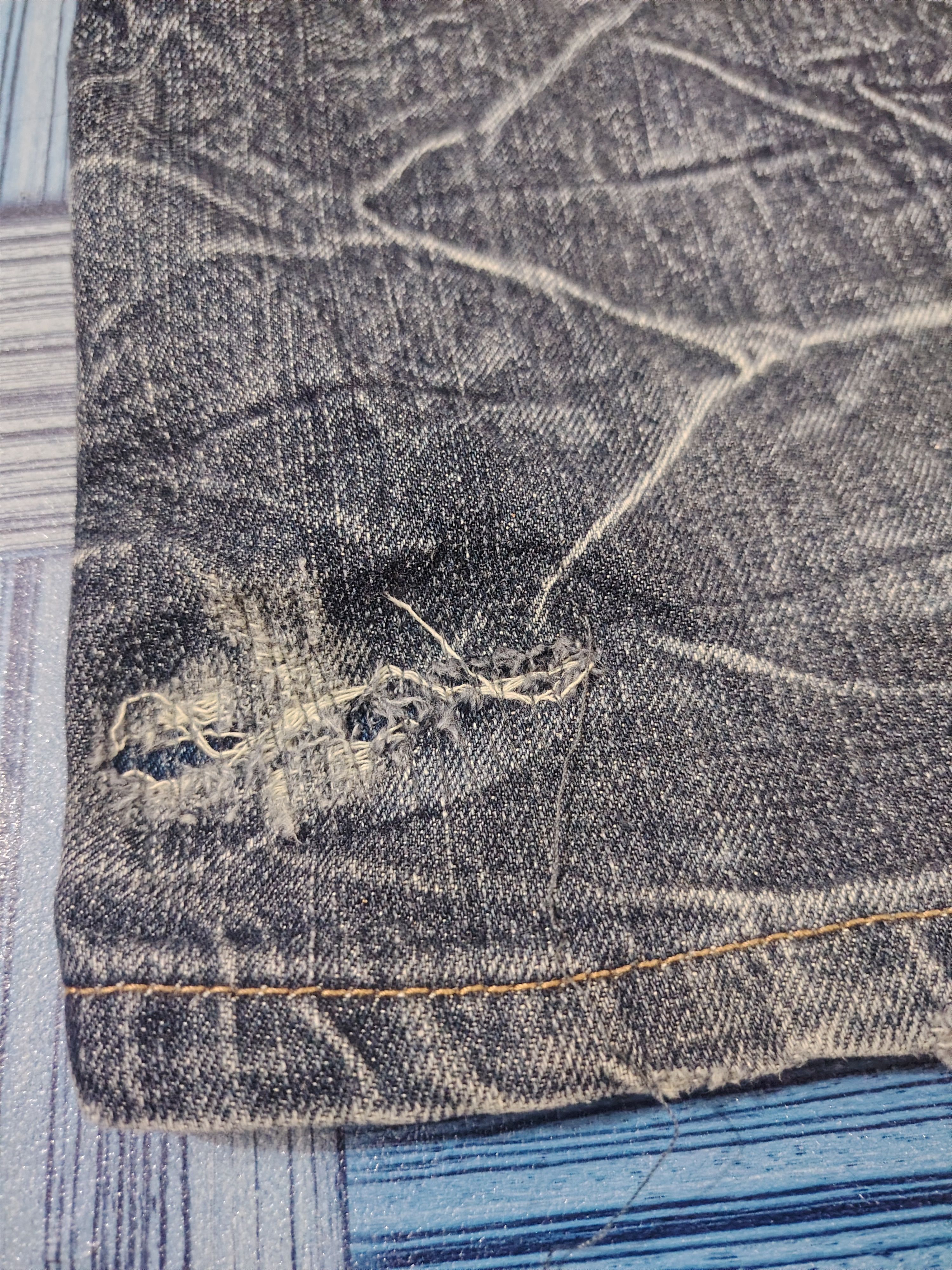 Who Decides War Japanese Nylaus Double Waist Distressed Jeans Size US 29 - 21 Thumbnail