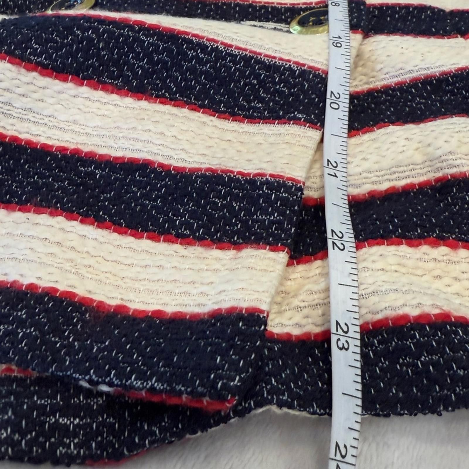 Other Cabi Blazer Red Navy Cream stripe button up SZ 6 Size M / US 6-8 / IT 42-44 - 6 Thumbnail