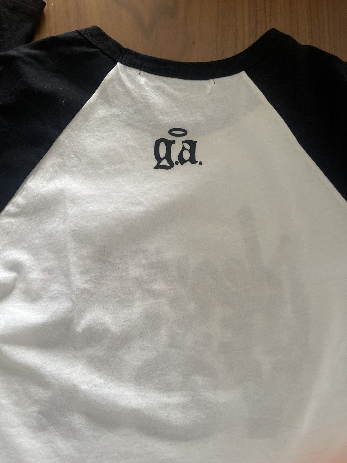 image of Guardian Angel: Heaven Besides You Baseball Tee in White, Men's (Size XL)