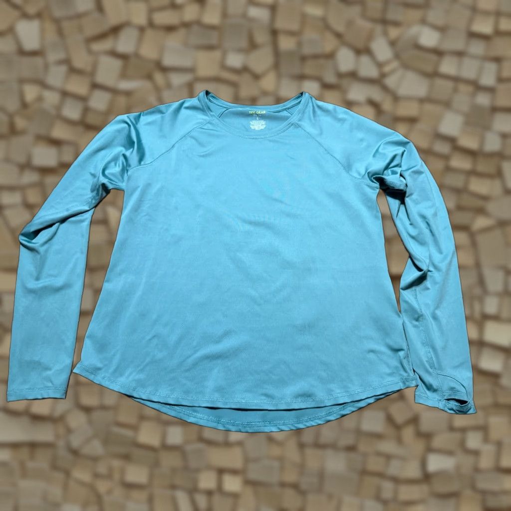 Tek Gear Tek Gear Shirt Women's Large Green Long Sleeve Active Wear Dry Tek Shirt T-Shirt Casual Modern Womens Premium Memories? Size L / US 10 / IT 46 - 1 Thumbnail