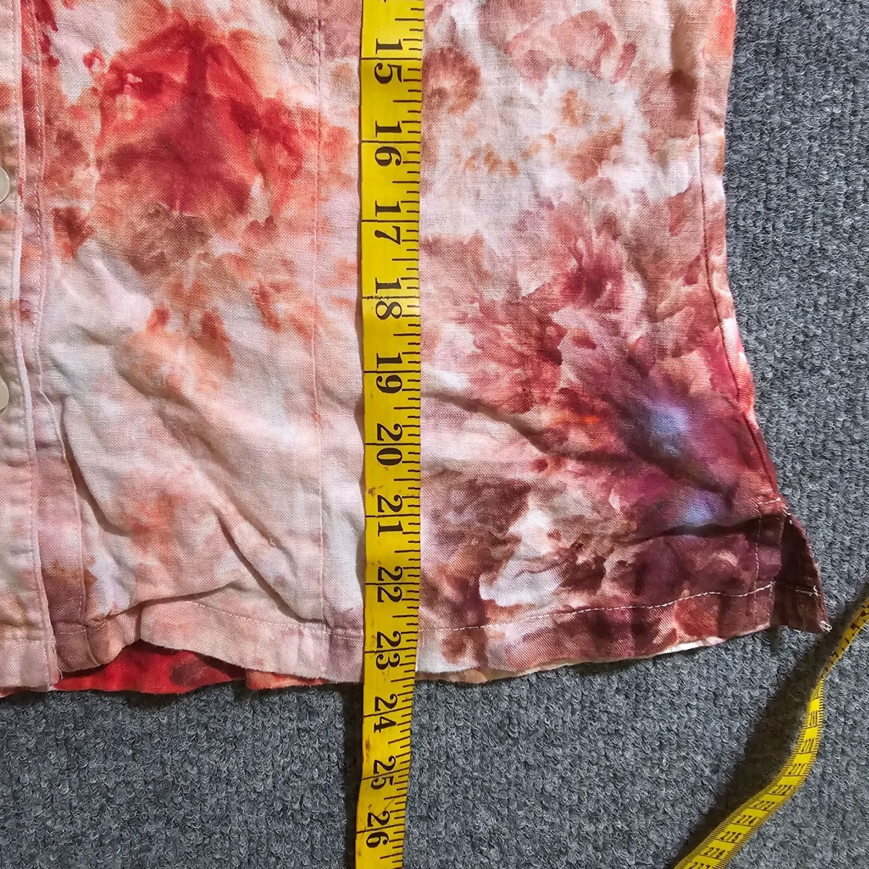 Talbots Talbots Top Shirt Womens 12 Red Purple Tie Dye Irish Linen Button Casual Career Size XL / US 12-14 / IT 48-50 - 7 Thumbnail