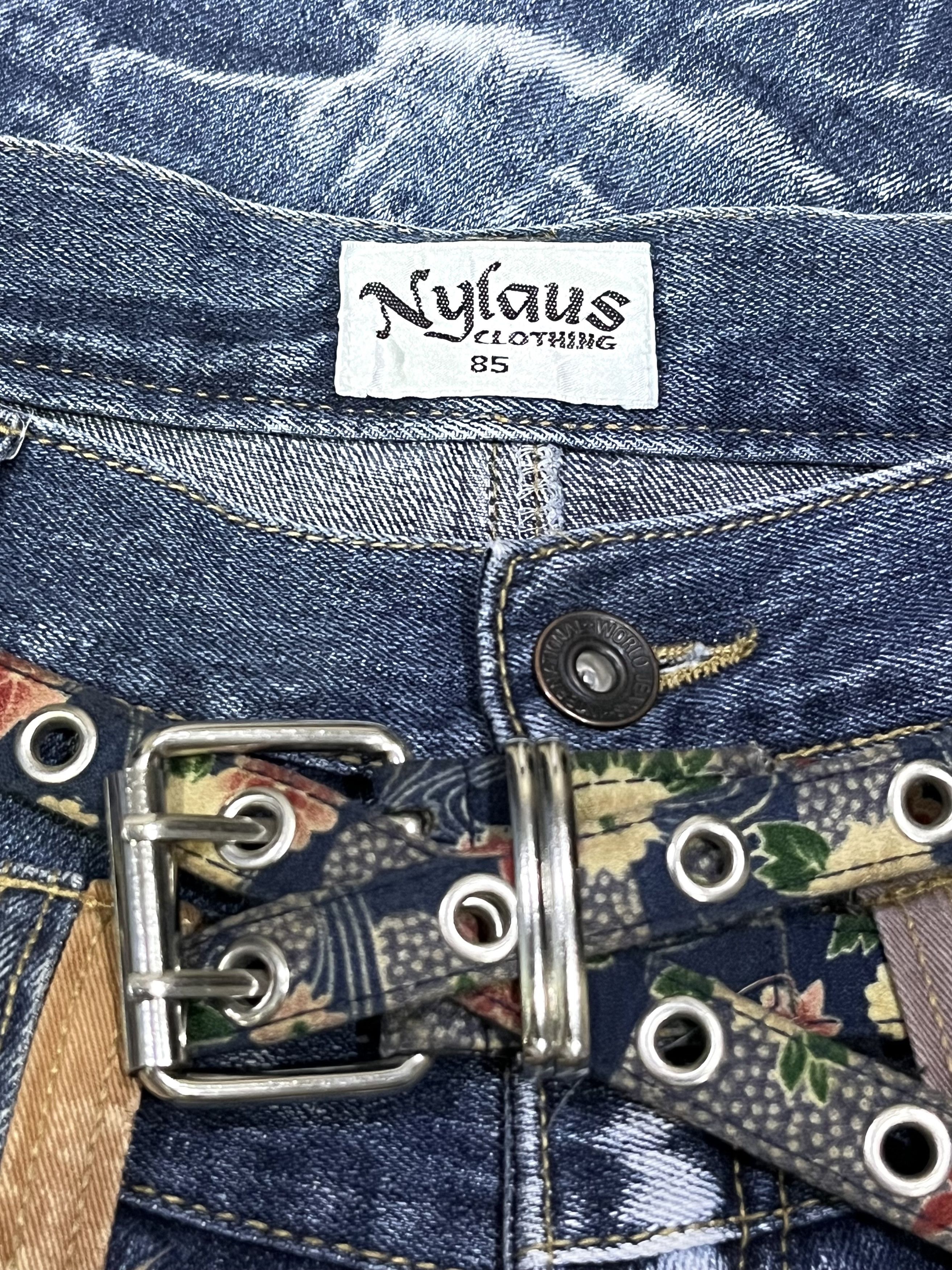 Japanese Brand 💥Nylaus Double Waist Tiger Stripe Acid Wash Straight Jeans Size US 32 / EU 48 - 8 Thumbnail