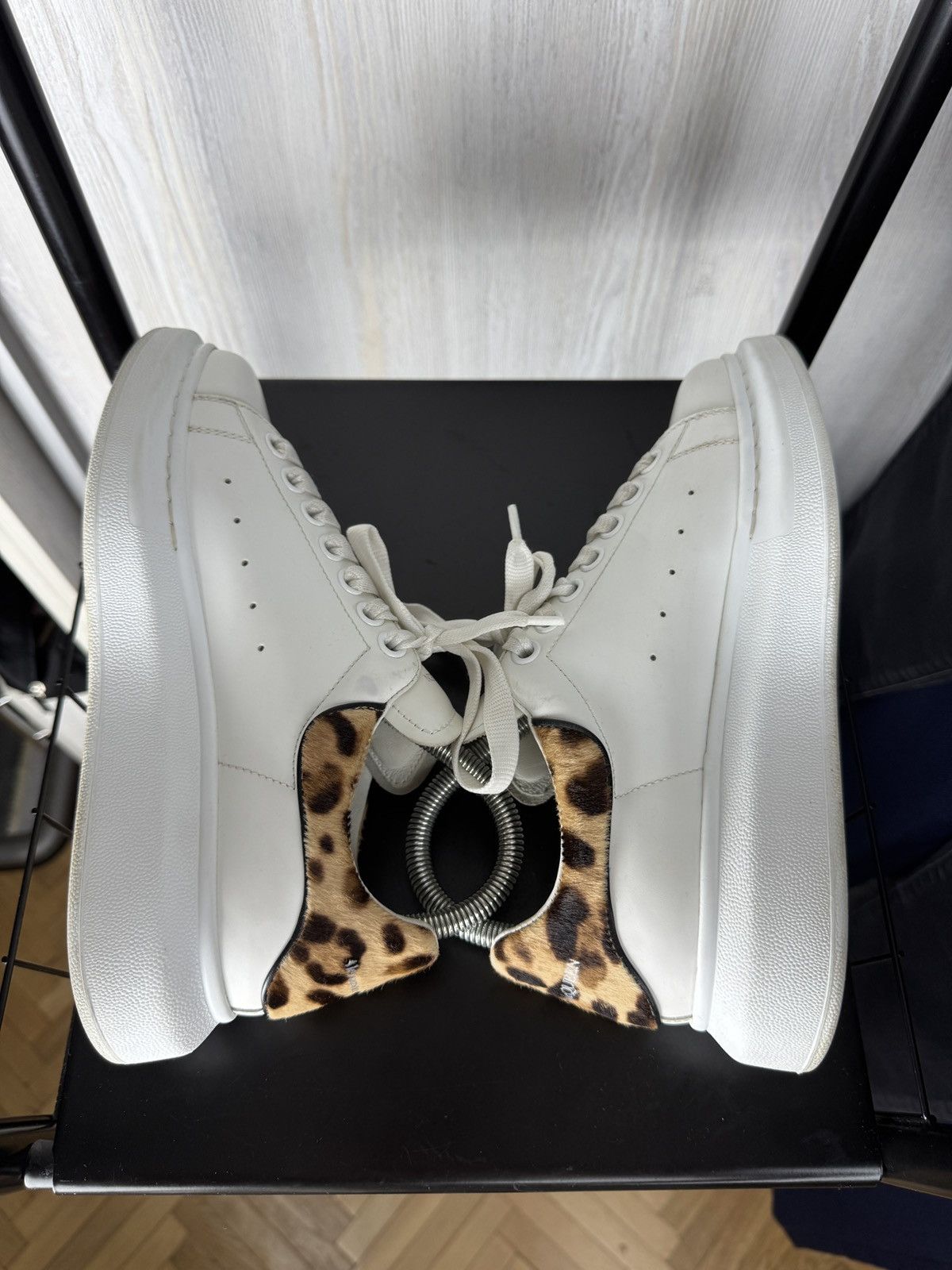 Alexander McQueen Alexander McQueen Oversized Leather Sneakers Leopard Back Size US 8.5 / IT 38.5 - 10 Thumbnail