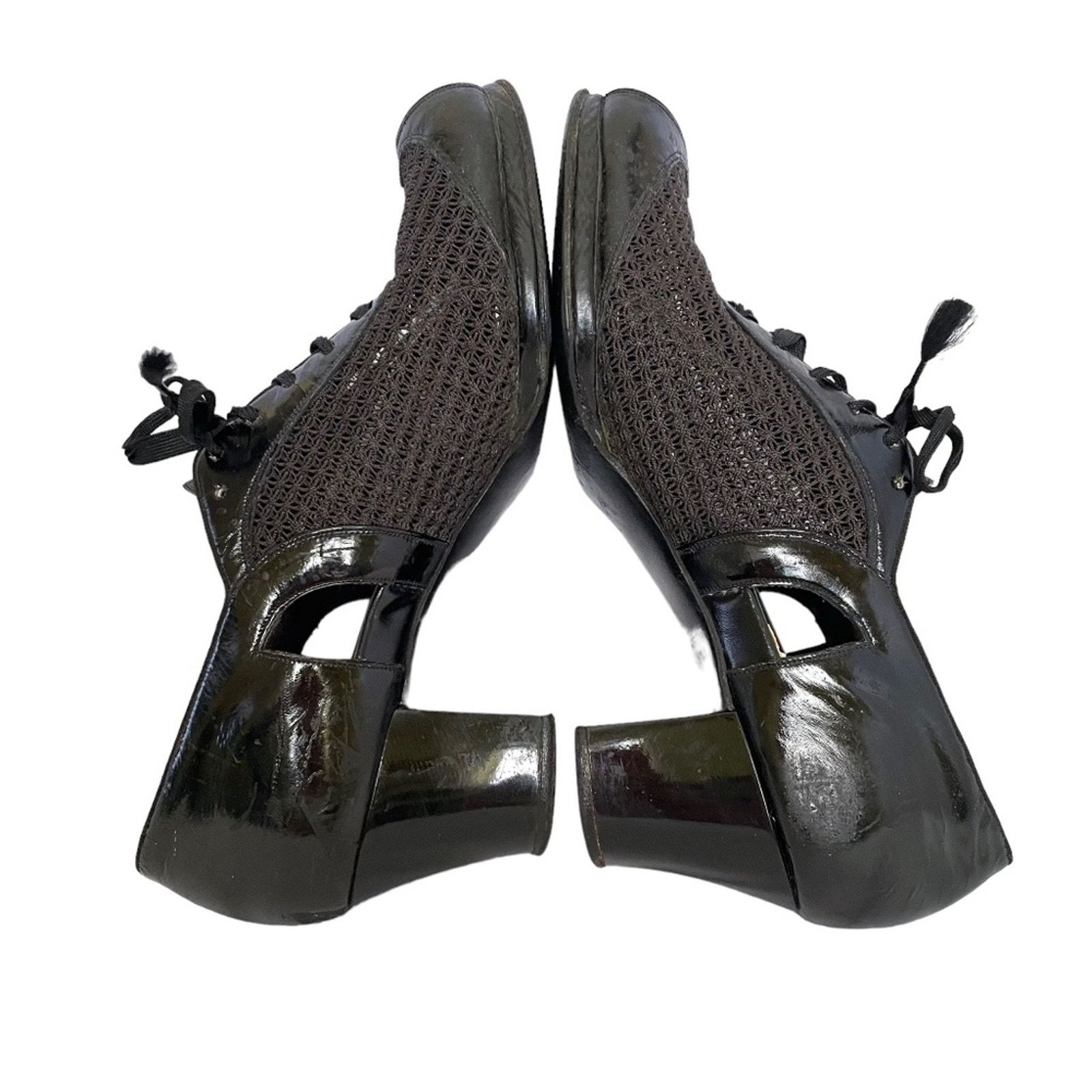 Vintage 1940s Matrix x Carson Pirie Scott Black Mesh Leather Oxfords Size US 6.5 / IT 36.5 - 10 Thumbnail