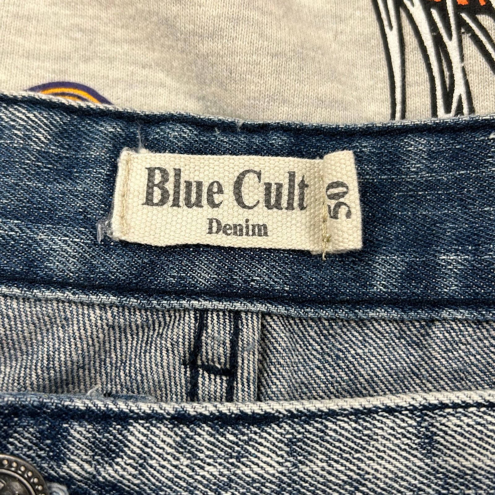 Supreme Blue Cult Distressed Biker ribbed Denim Shorts Size 50 B11 Size US 44 / EU 60 - 4 Thumbnail