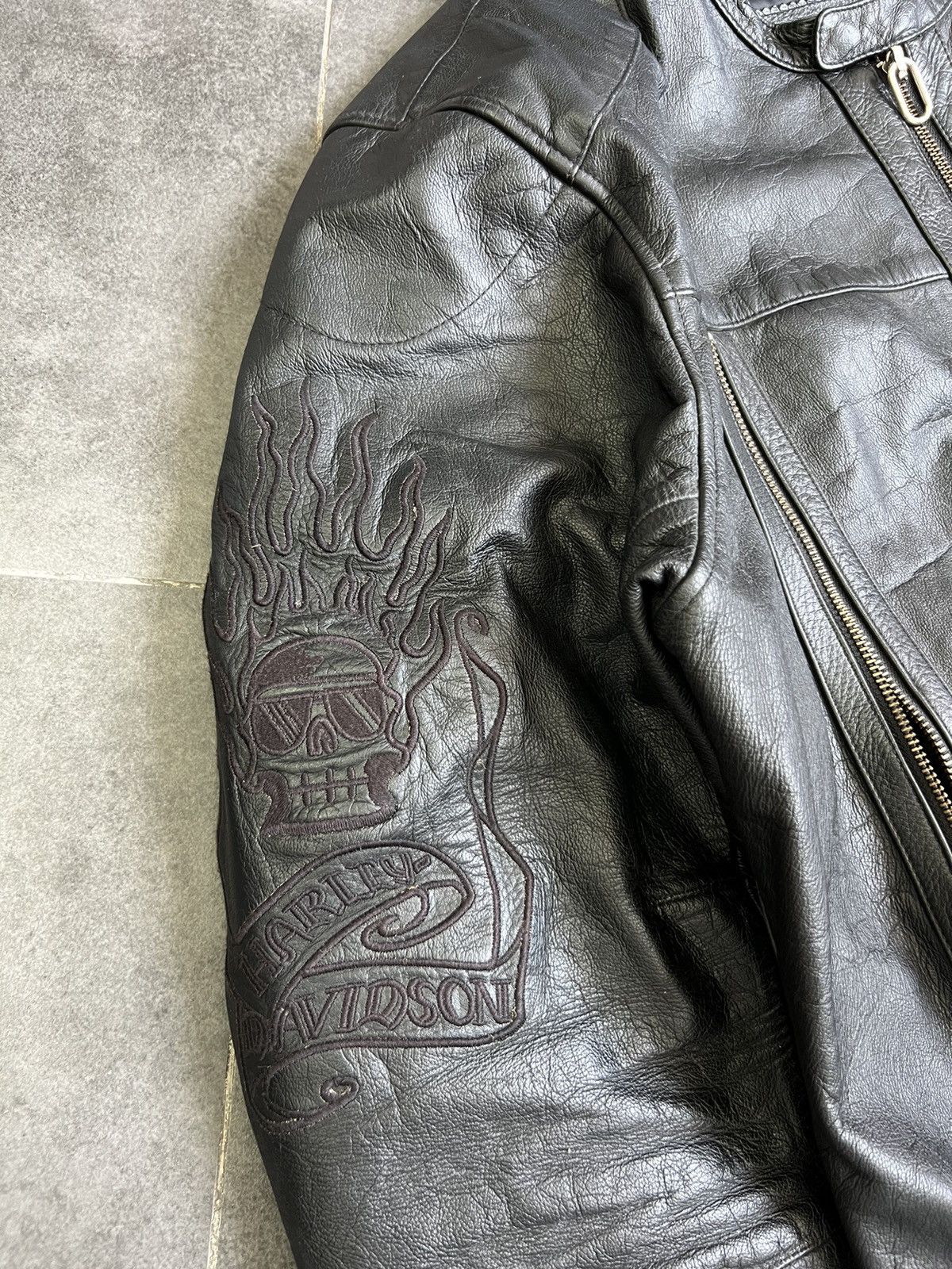 Harley Davidson × Vintage Vintage Harley Davidson Leather Jacket 2XL motorcycle Size US XXL / EU 58 / 5 - 6 Thumbnail