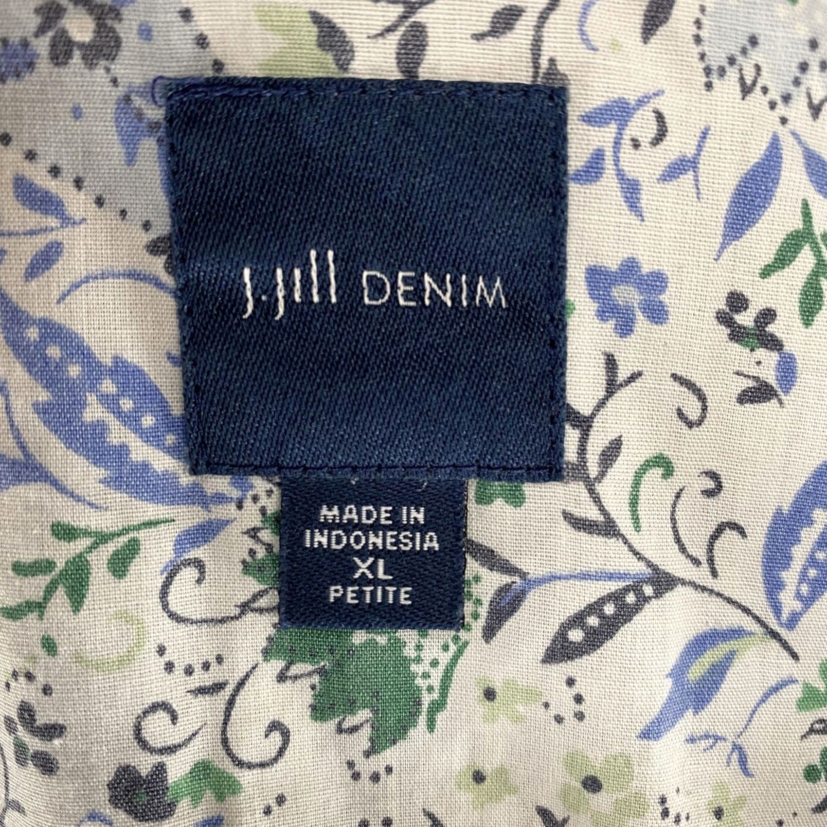 J. Jill J Jill Denim Blazer Womens XL Petite Light Blue Two Button Chambray Linen Jacket Size XL / US 12-14 / IT 48-50 - 6 Thumbnail