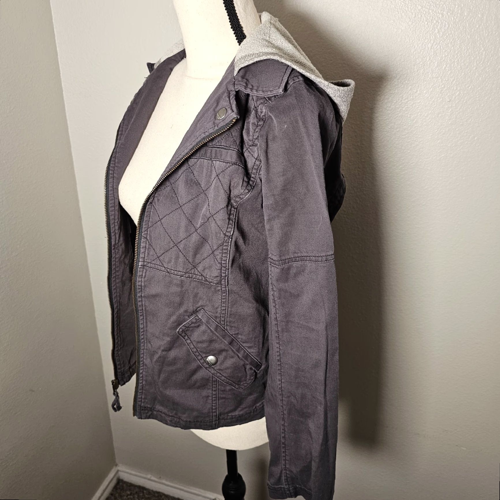 Express Express Women's Hoodie Jacket Casual Full Zip Lined Size S Gray Size S / US 4 / IT 40 - 2 Thumbnail