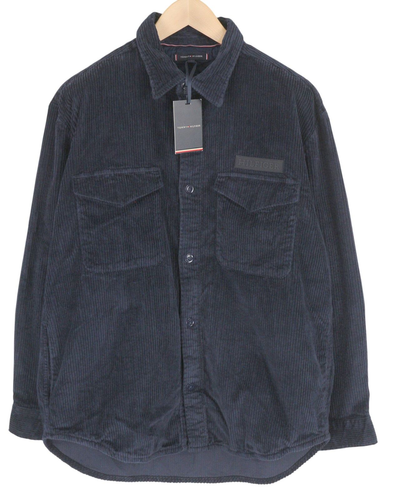 CORDUROY SOLID OVERSHIRT XL Blue Button-Up Jacket 85558