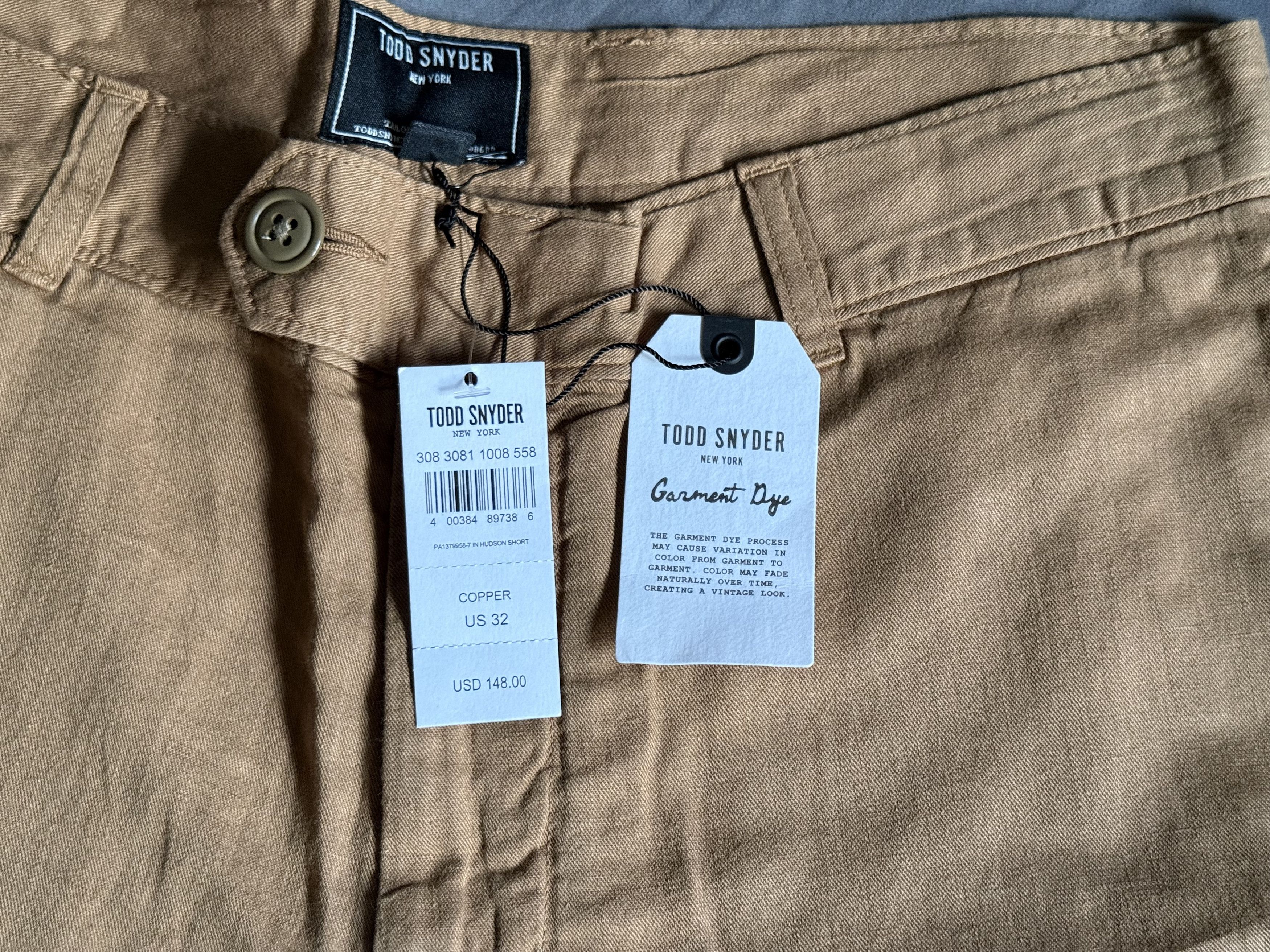 Todd Snyder Todd Snyder 7" Cotton-Linen Hudson Short COPPER $148 32" Size US 32 / EU 48 - 6 Thumbnail