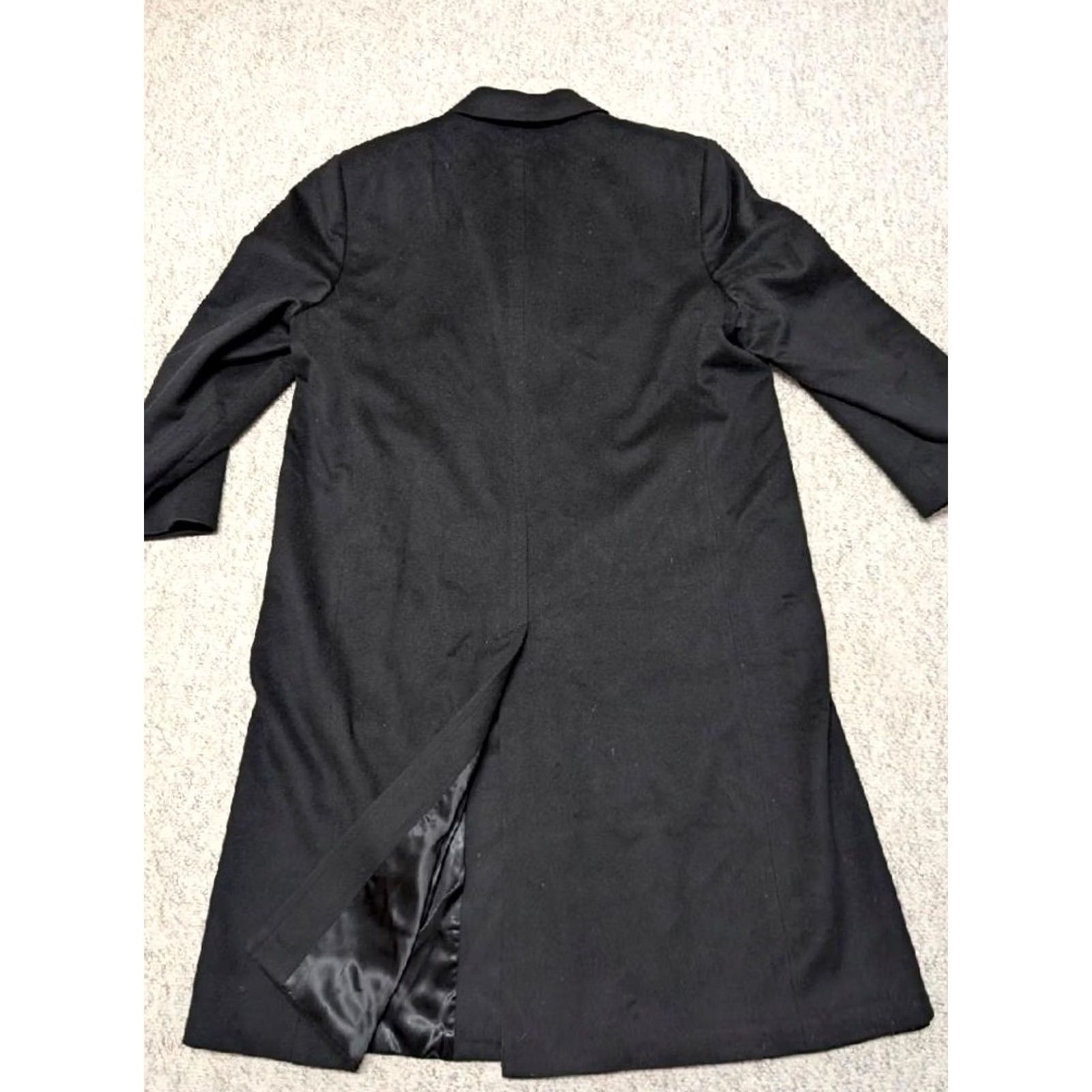 Hart Schaffner Marx VINTAGE Hart Schaffner Marx overcoat 52 black wool Flannel 3XL Coat Mens Long Size US XXL / EU 58 / 5 - 3 Thumbnail