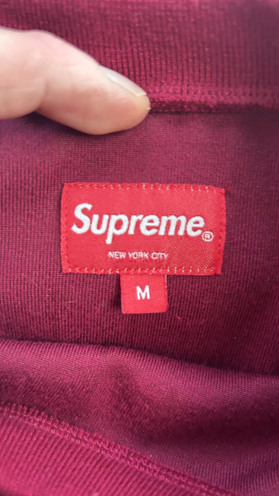 Supreme VELOUR SUPREME SWEATER (MAROON/BURGUNDY) Size US M / EU 48-50 / 2 - 2 Thumbnail