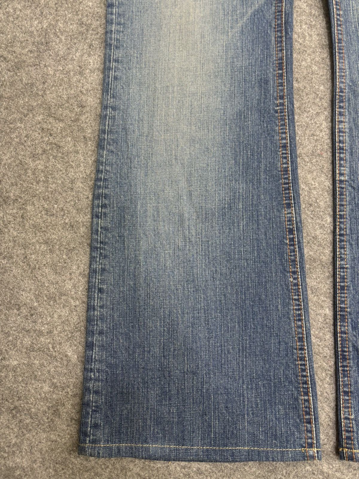 Japanese Brand 💥Flare💥Vintage 90s Blue Way Paint Minimalist Denim F522 Size US 32 / EU 48 - 8 Thumbnail