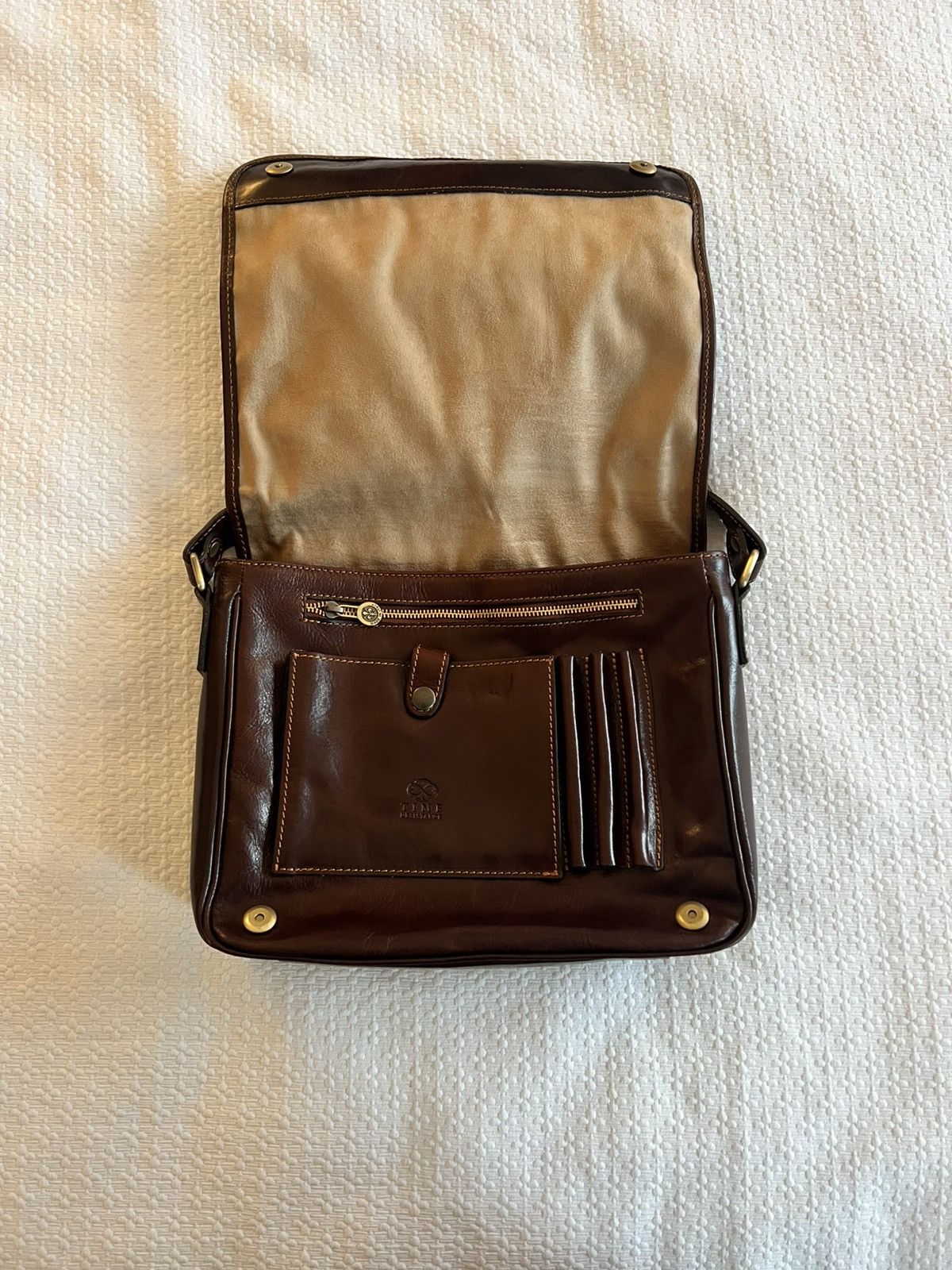 Other Time Resistance Brown Leather Crossbody Bag Size ONE SIZE - 3 Thumbnail