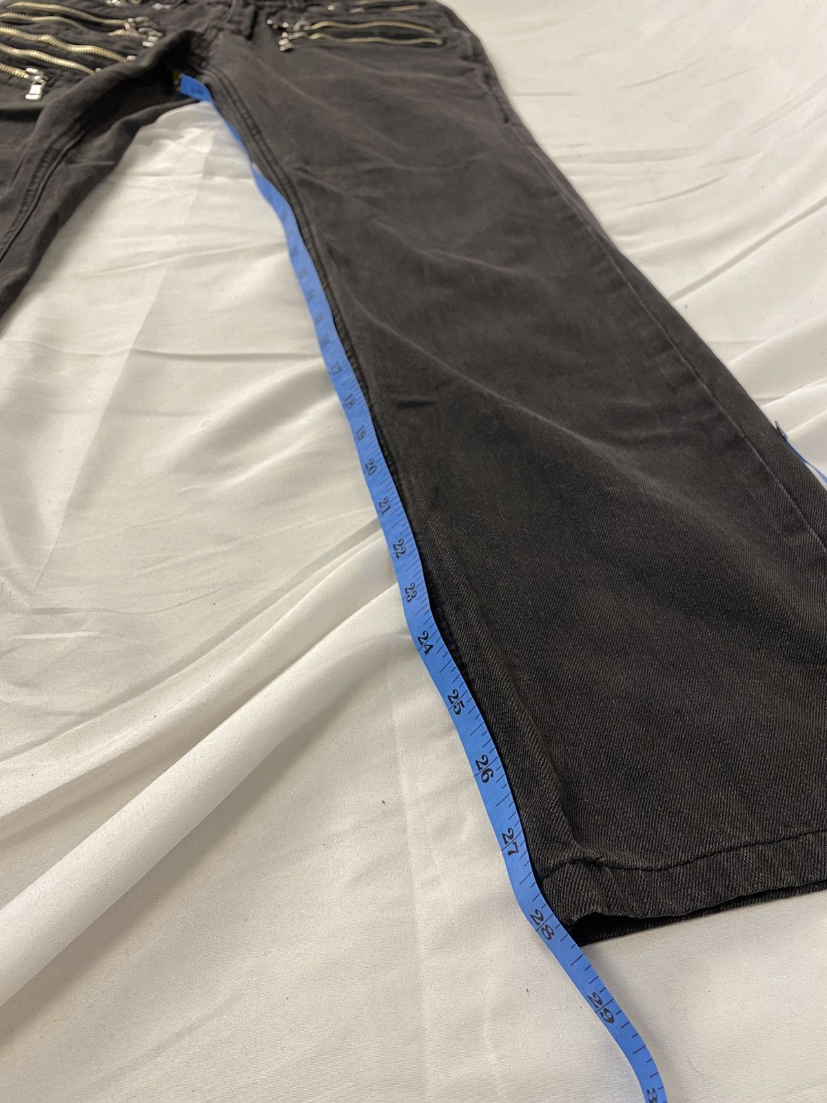 Japanese Brand Semantic Design Multi Zip Punk Bondage Slim Fit Denim Size US 29 - 22 Thumbnail