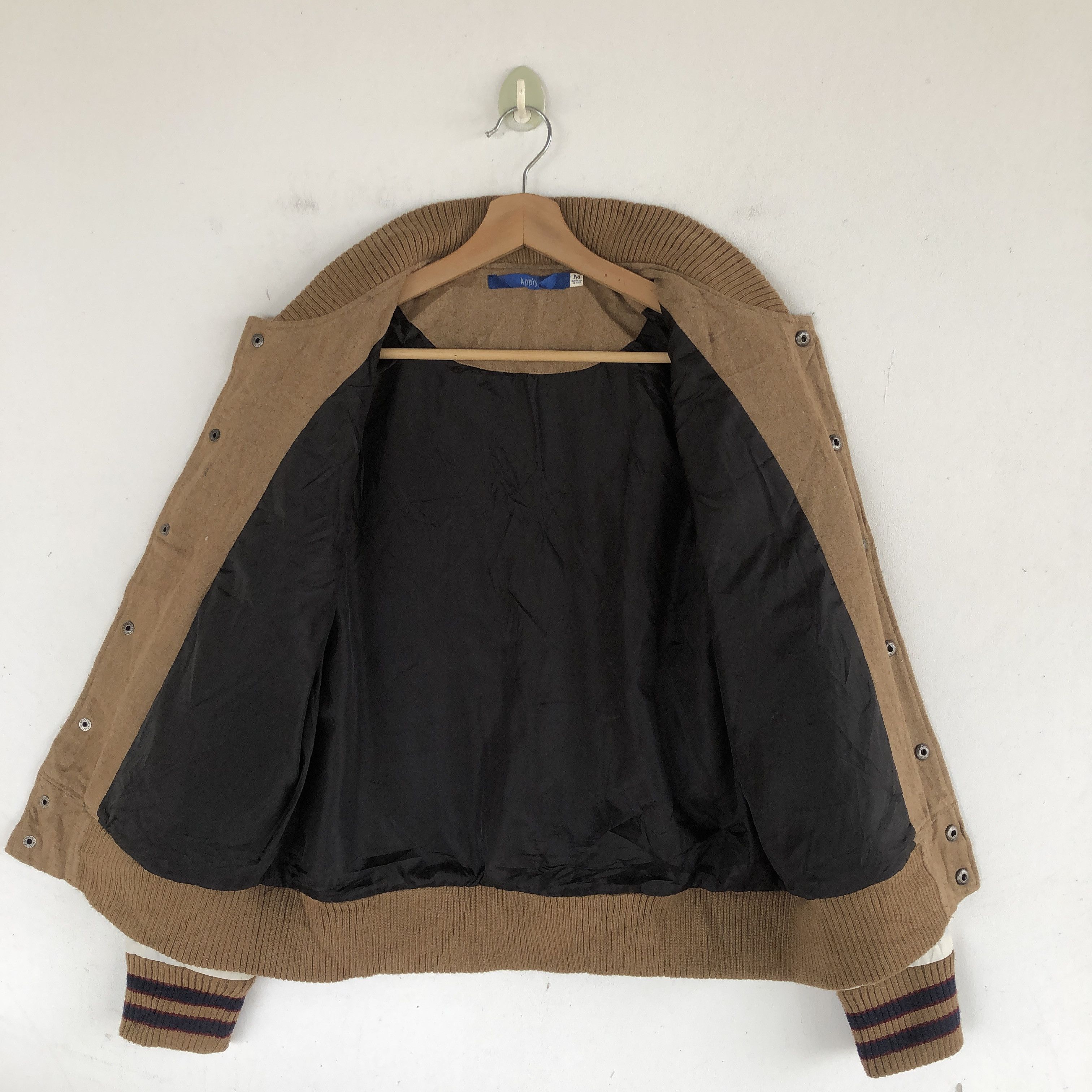 Japanese Brand × Vintage Vintage Apply Varsity Jackets Letterman Leather Wool Jacket Size M / US 6-8 / IT 42-44 - 6 Thumbnail