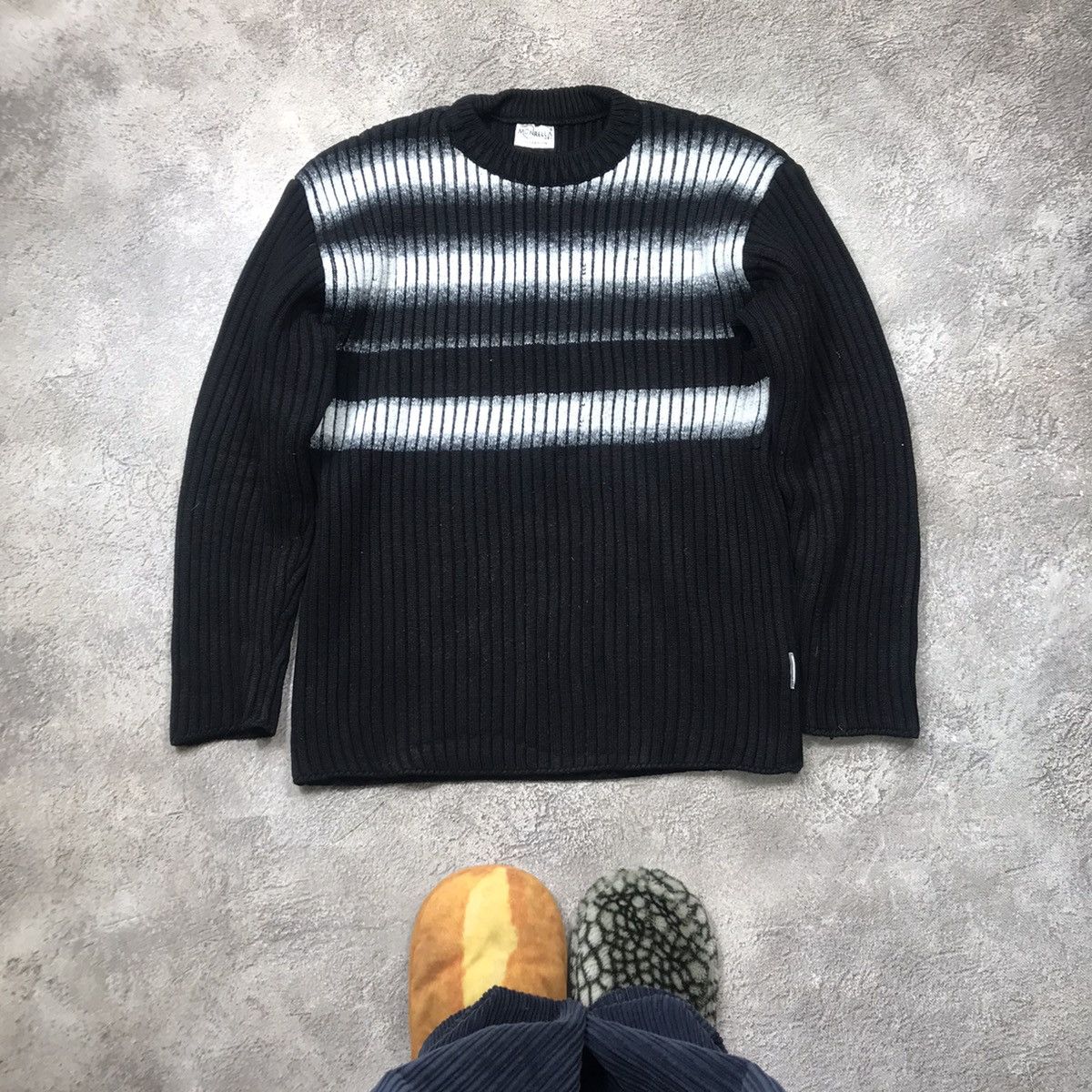 Vintage Y2K ABSTRACT MOHAIR SWEATER Knitted Oversized 90s