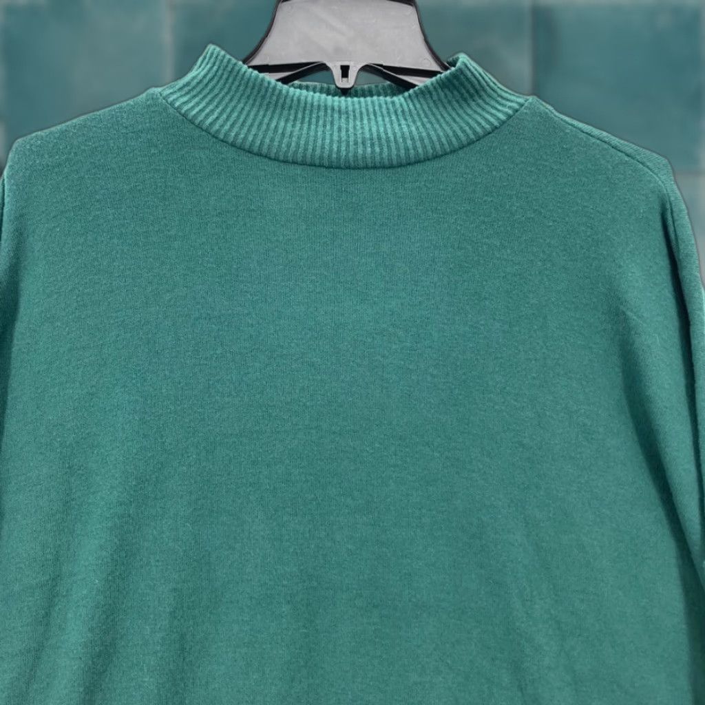 Loft LOFT Women's XL Green Mock Neck Sweater Ribbed Sleeves Relaxed Fit Cozy Casual Pullover Knit Shirt Size XL / US 12-14 / IT 48-50 - 1 Thumbnail