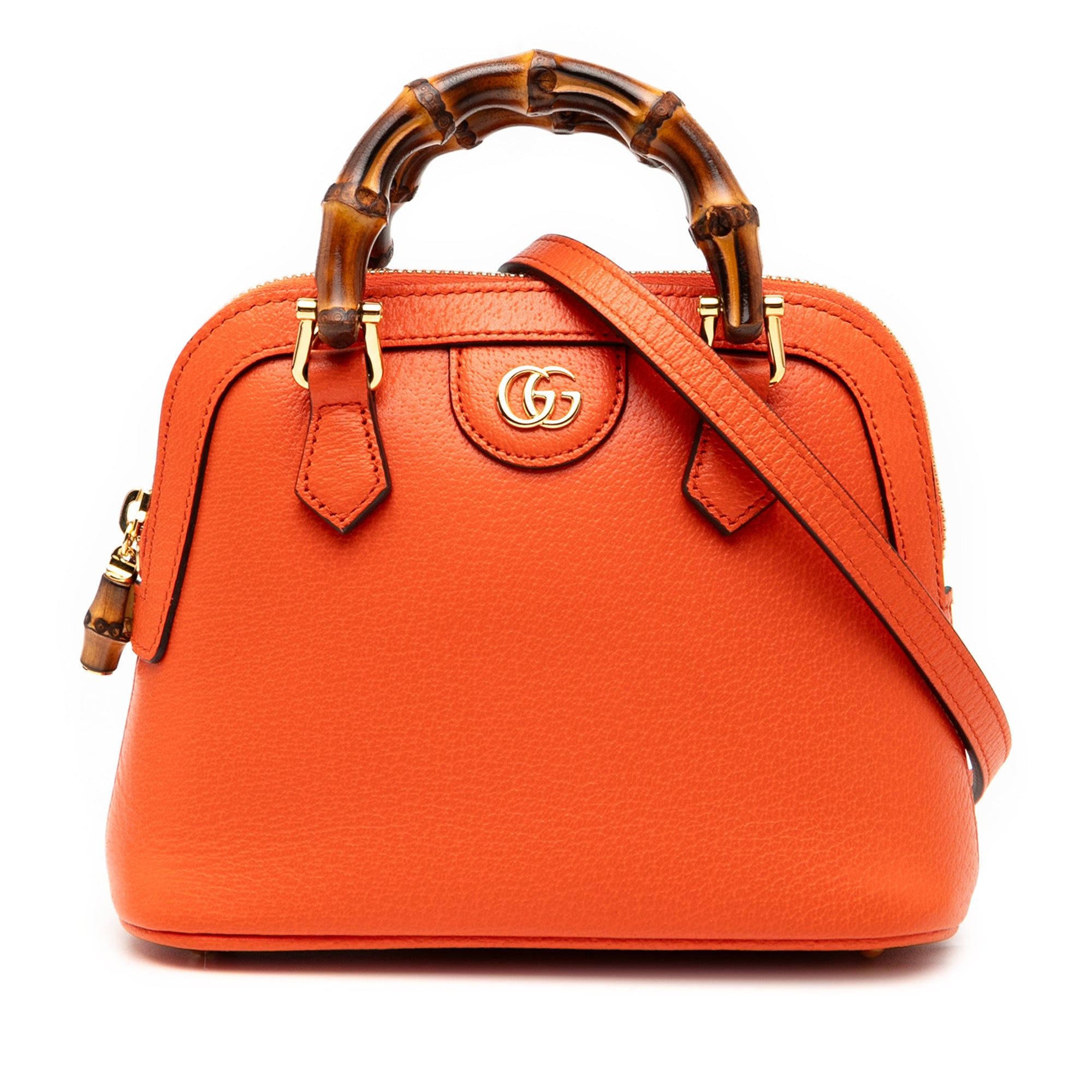 Mini Dollar Calfskin Bamboo Diana Dome Satchel