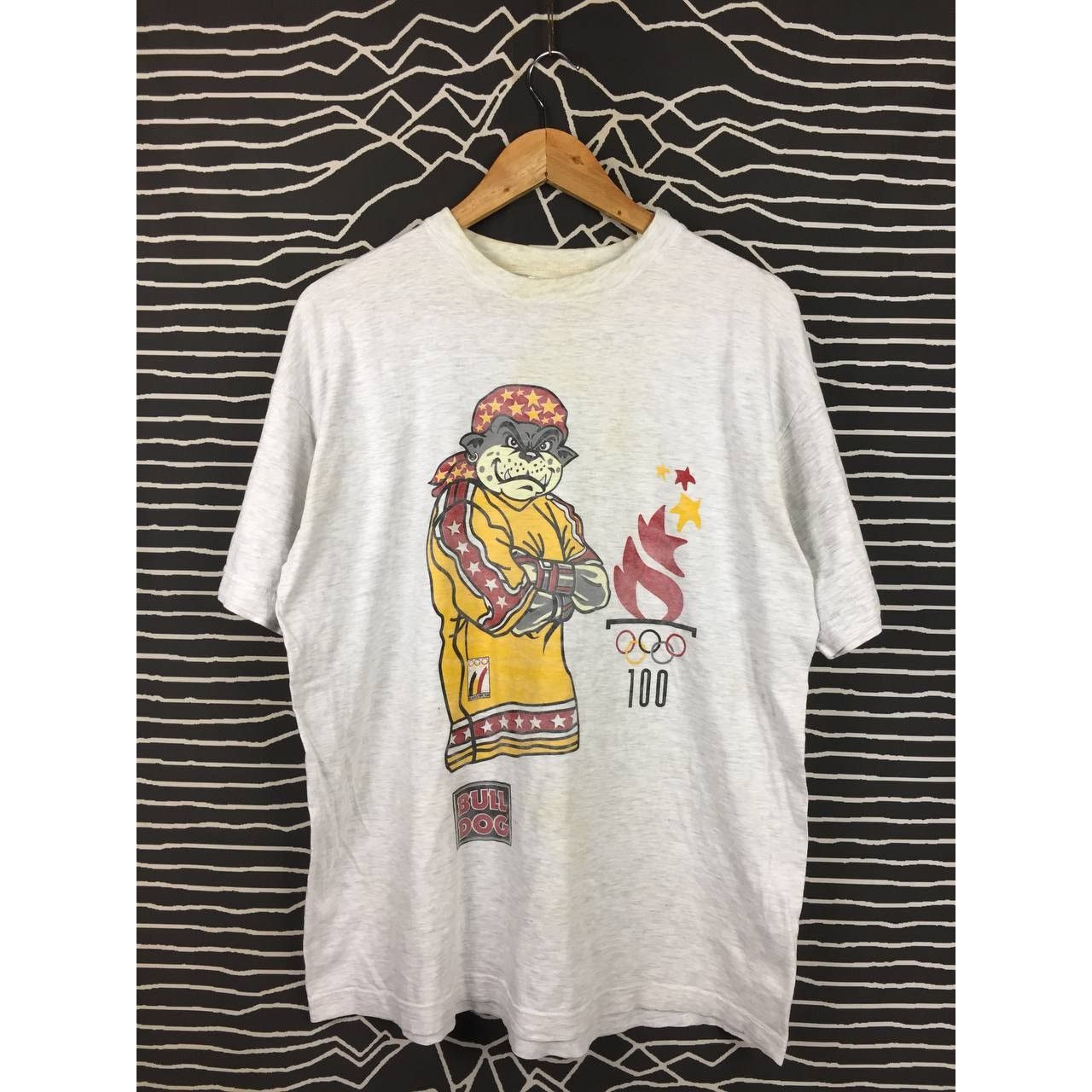 Vintage Vtg Bull Dog Belgian Olympic Team Mascot Graphic Tee Size US L / EU 52-54 / 3 - 3 Thumbnail