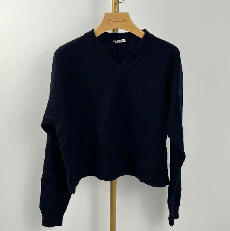 Miu Miu Miu Miu Black Wool Pullover Sweater 0089 Size L / US 10 / IT 46 - 1 Thumbnail