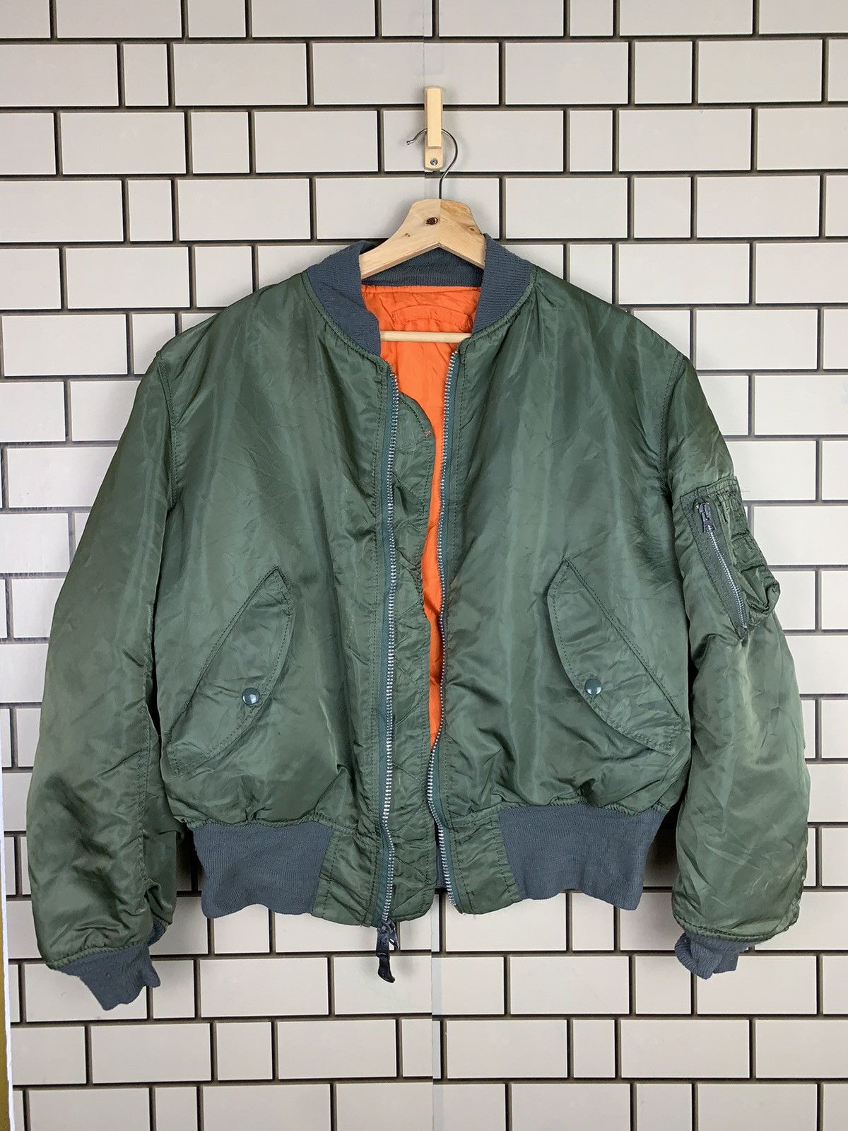 Alpha Industries × Vintage Vintage Military Alpha MA-1 Flyer Bomber Jacket Size US L / EU 52-54 / 3 - 1 Thumbnail