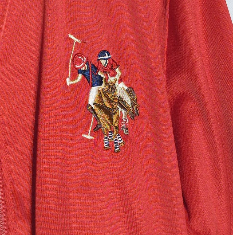 U.S. Polo Assn. US Polo Assn. Men's XL Red Satin Jacket with Embroidered Lo Size US XL / EU 56 / 4 - 2 Thumbnail