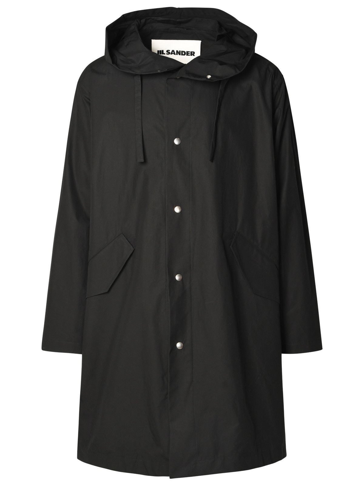 image of Jil Sander Black Cotton Parka, Men's (Size Large)
