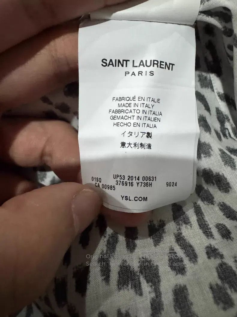 Saint Laurent Paris Saint Laurent Paris Size 37 White Leopard Print Men's Shir Size US XS / EU 42 / 0 - 5 Thumbnail