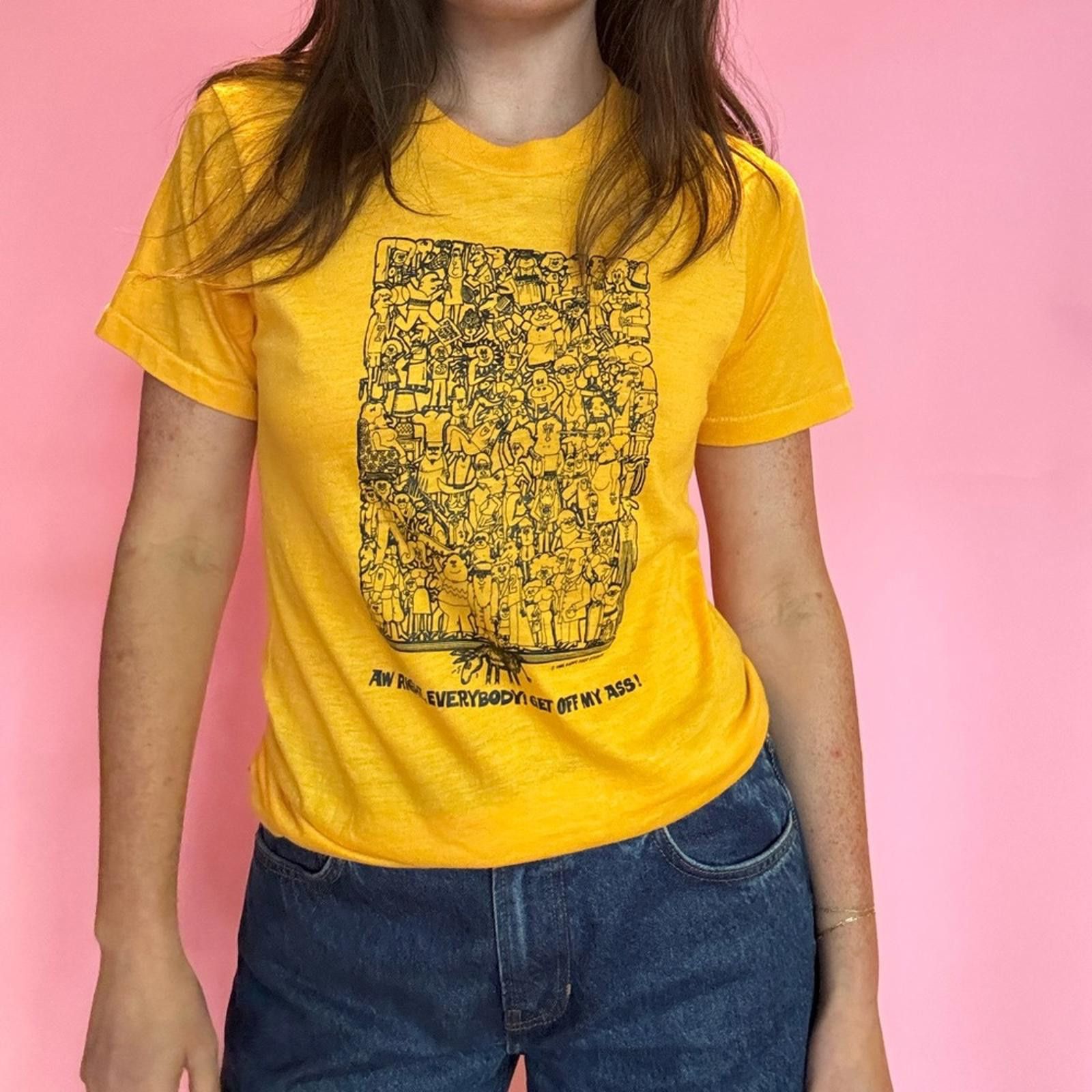 Vintage 1980 SCREEN STARS GET OFF MY A$$ T-SHIRT Size US M / EU 48-50 / 2 - 2 Thumbnail