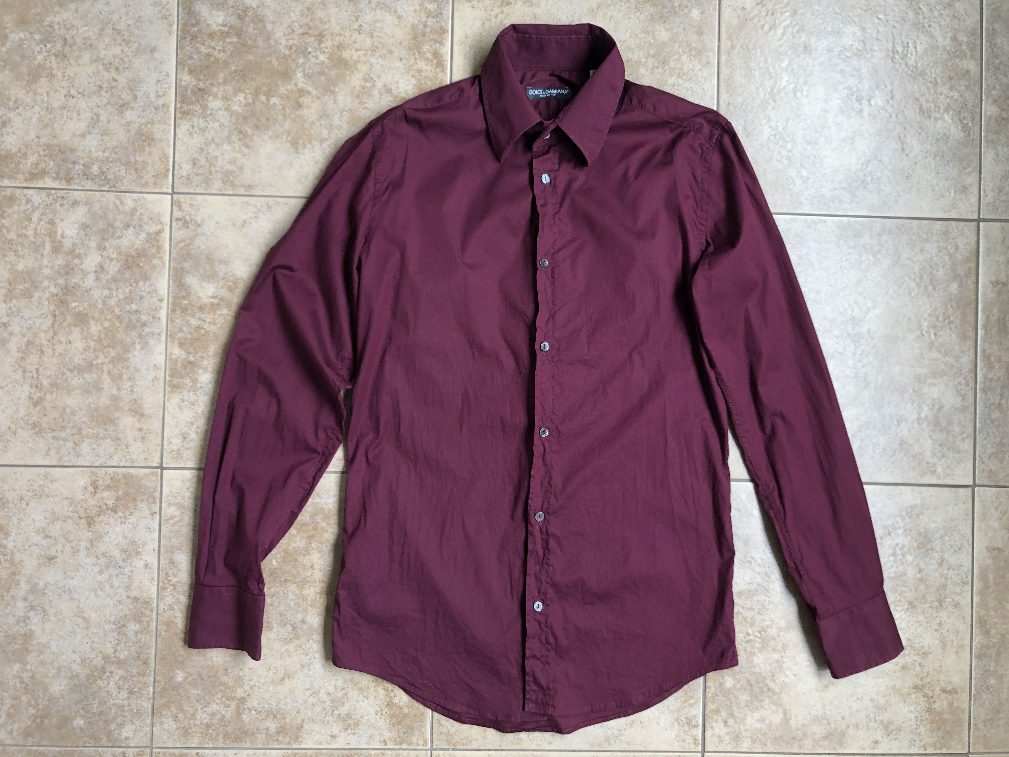 Dolce & Gabbana Dolce & Gabbana burgundy Long Sleeve Shirt Size US M / EU 48-50 / 2 - 1 Thumbnail