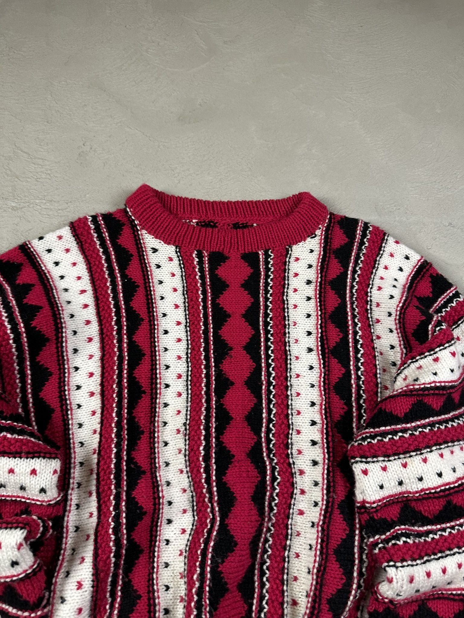 Vintage Vintage 3D Cable Coogi Style Knit Cotton Boxy Sweater Size US L / EU 52-54 / 3 - 5 Thumbnail