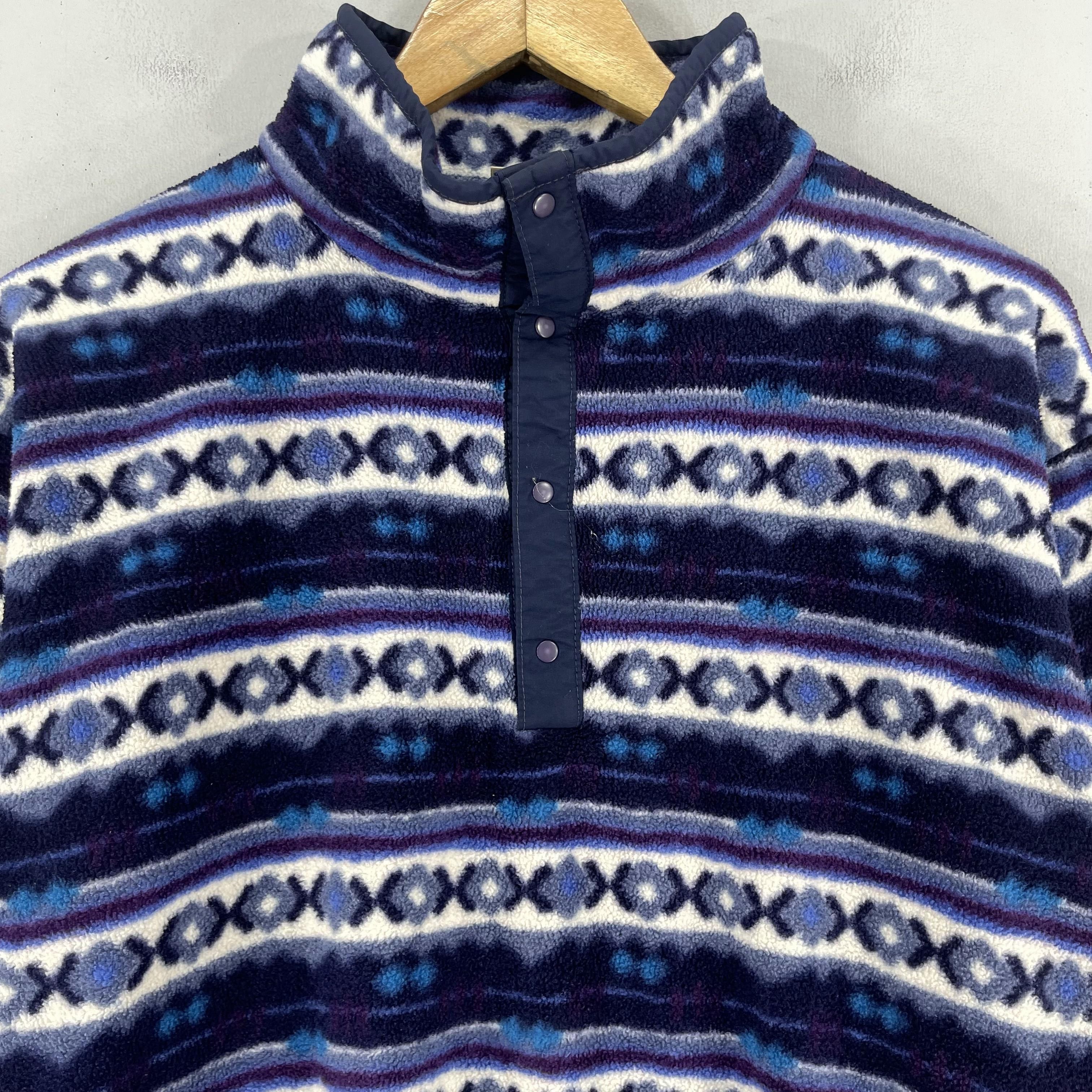 L.L. Bean × Vintage Vintage LL BEAN Tribal Native Pattern Button Up Fleece Size S / US 4 / IT 40 - 2 Thumbnail