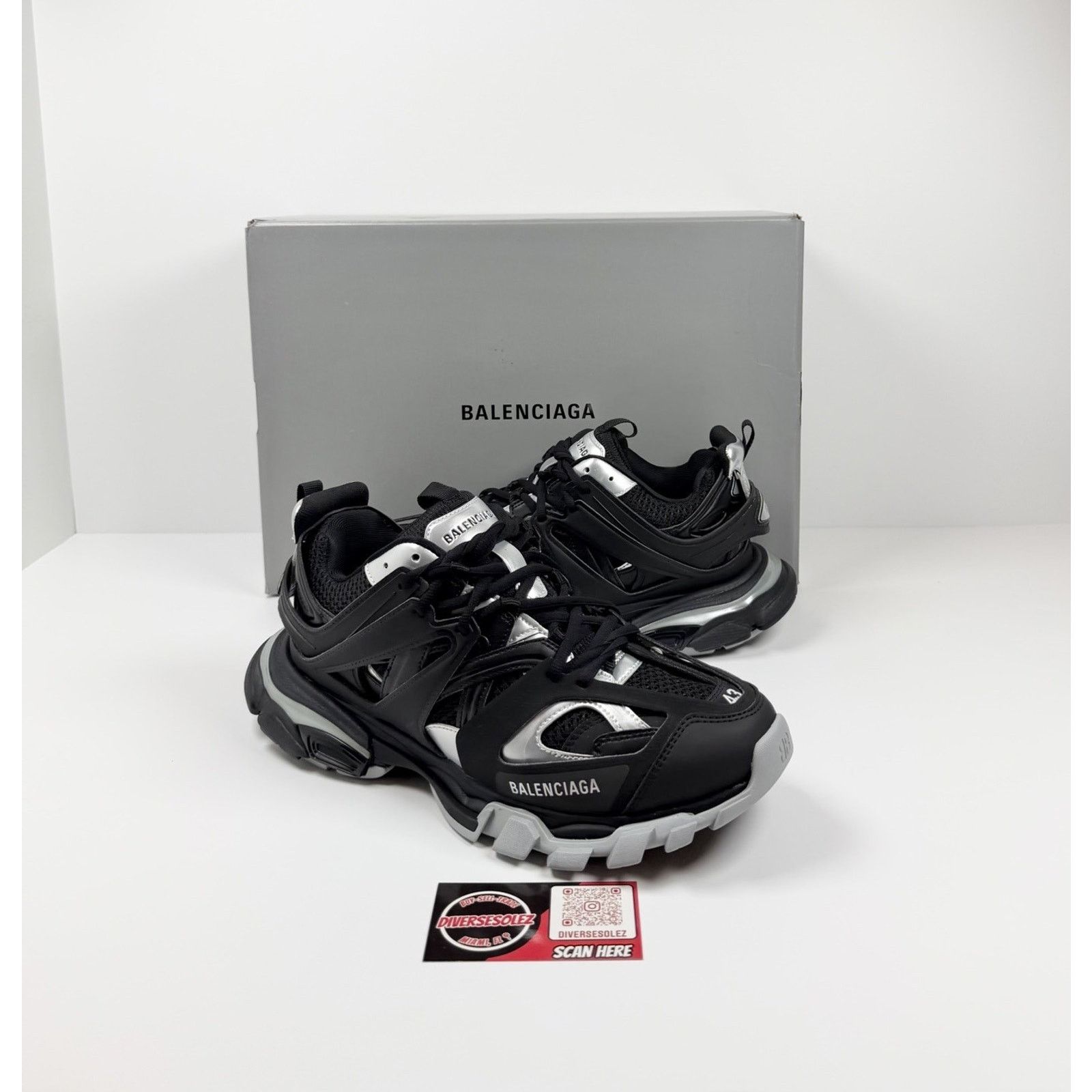 Balenciaga Size 43EU/10US - Balenciaga Track Black Silver NEW Size US 10 / EU 43 - 1 Thumbnail