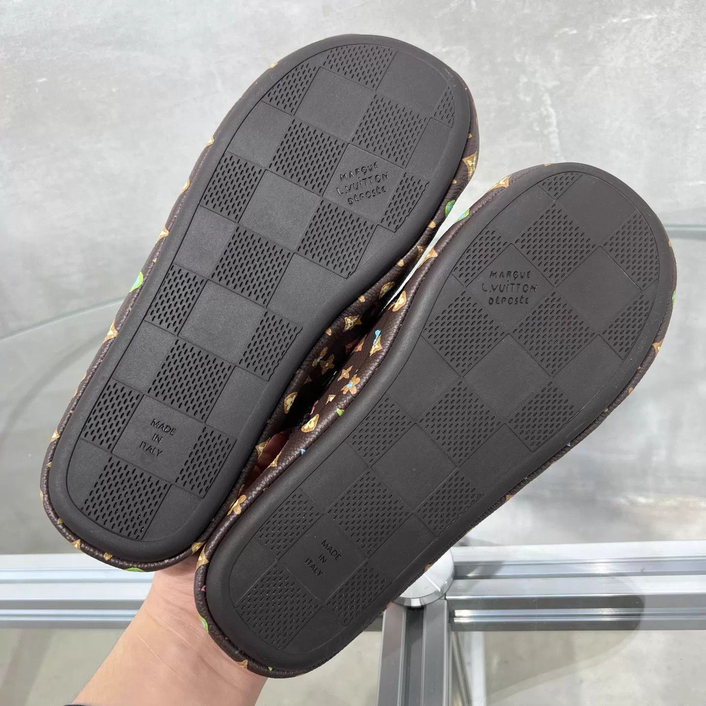 Louis Vuitton LV Tyler Slippers Black Multi Brown UK2 36 Size US 4.5 / IT 34.5 - 7 Thumbnail