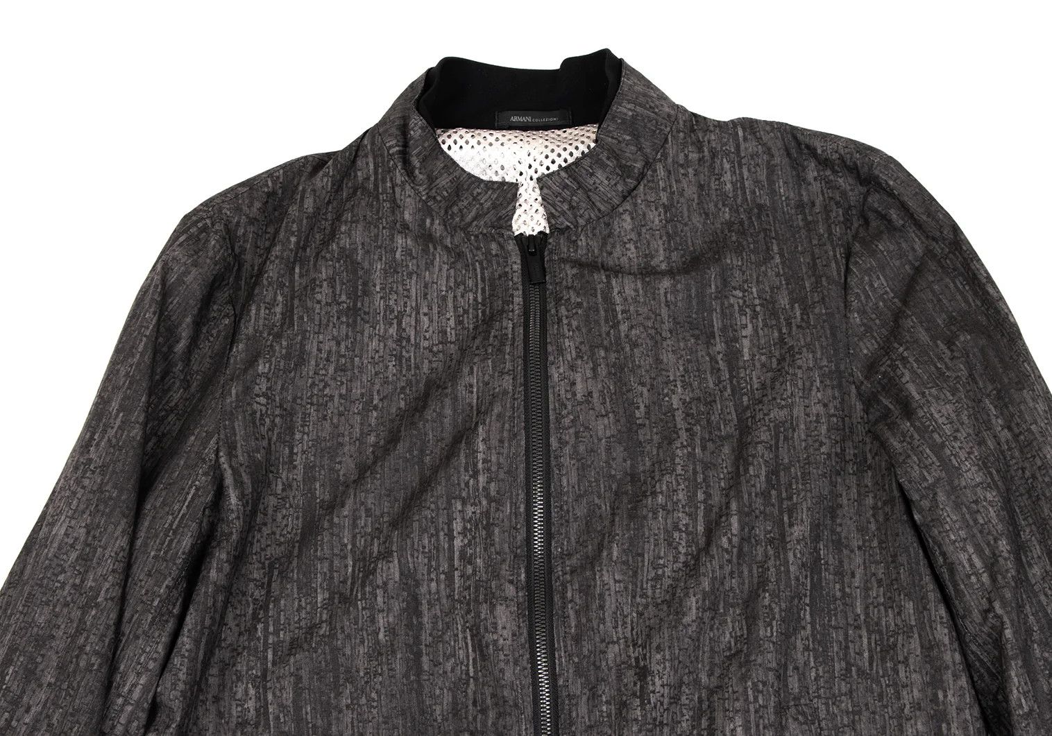 Armani Collezioni Patterned Dual Zip Blouson in Charcoal Black EU46/US36 Size US XXS / EU 40 - 2 Thumbnail