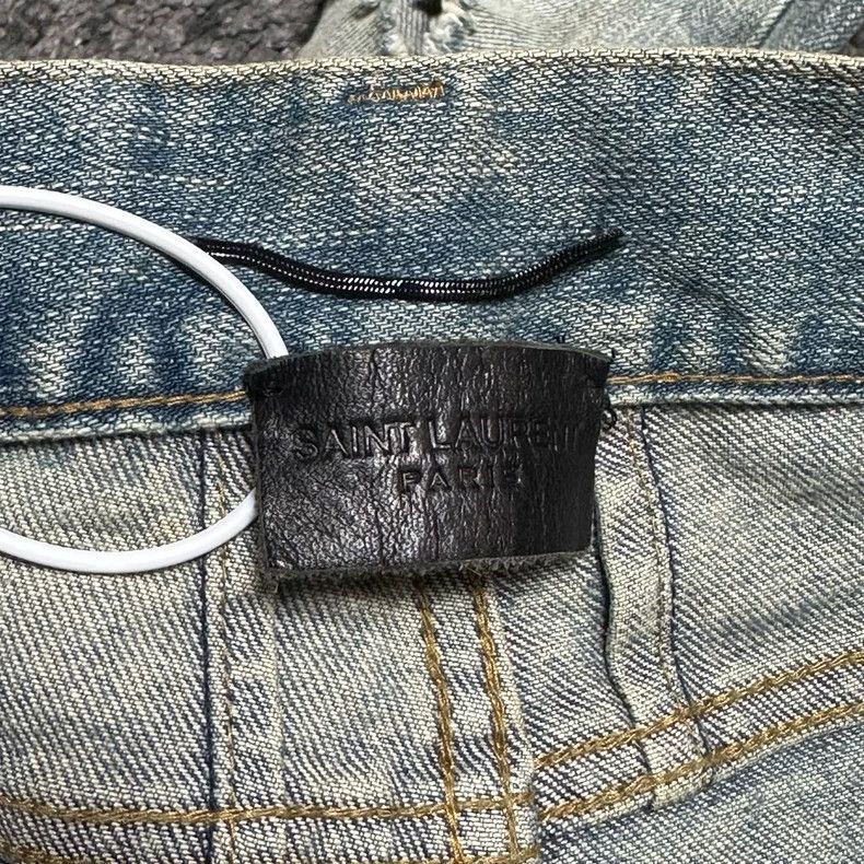 Saint Laurent Paris Saint Laurent Paris Make old wash jeans trousers with hole Size US 29 - 3 Thumbnail