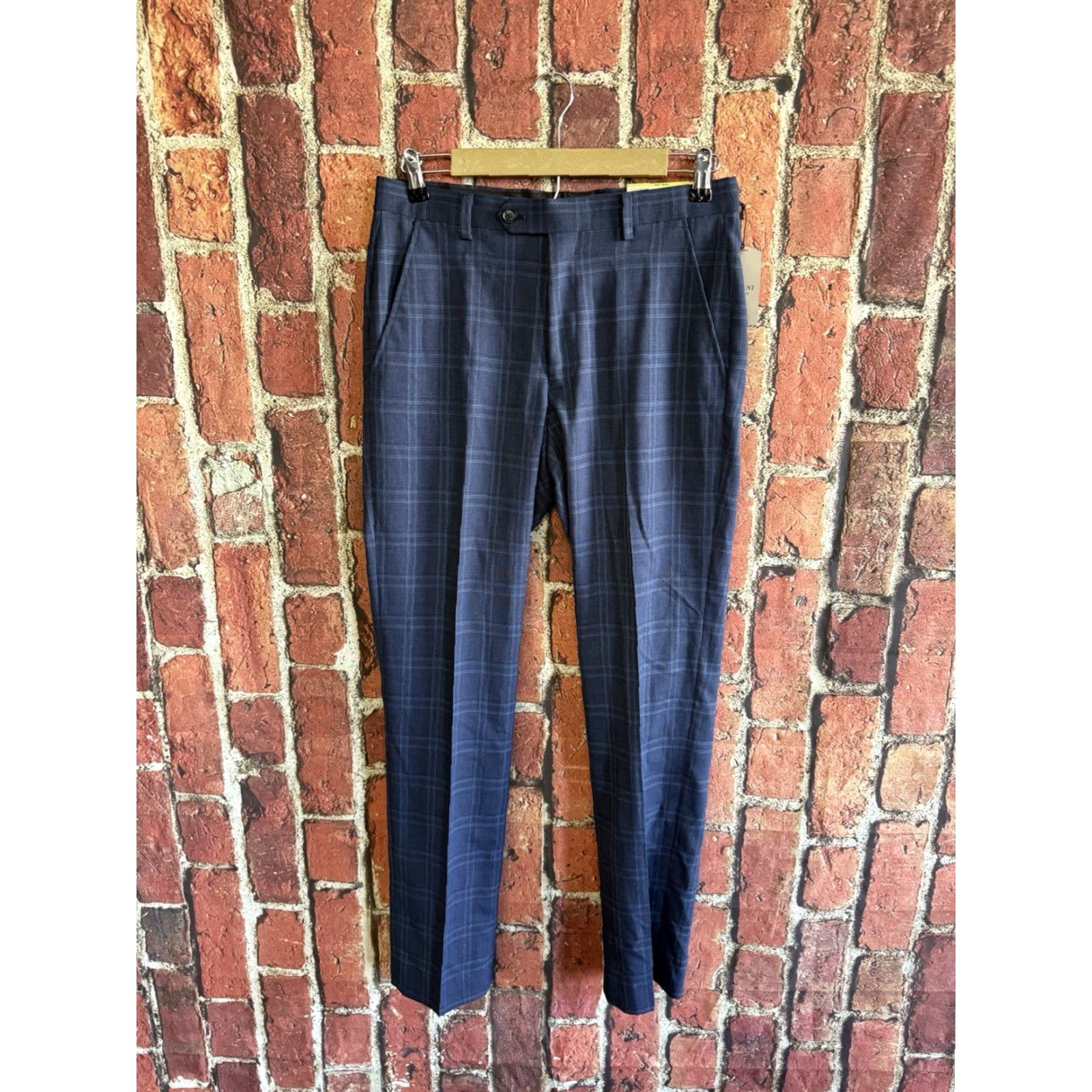 Alfani Alfani Mens Blue Tuxedo Suit Slim Fit Size 38 Long Jacket Coat Pants 30 x 32 Mens Size 38R - 3 Thumbnail