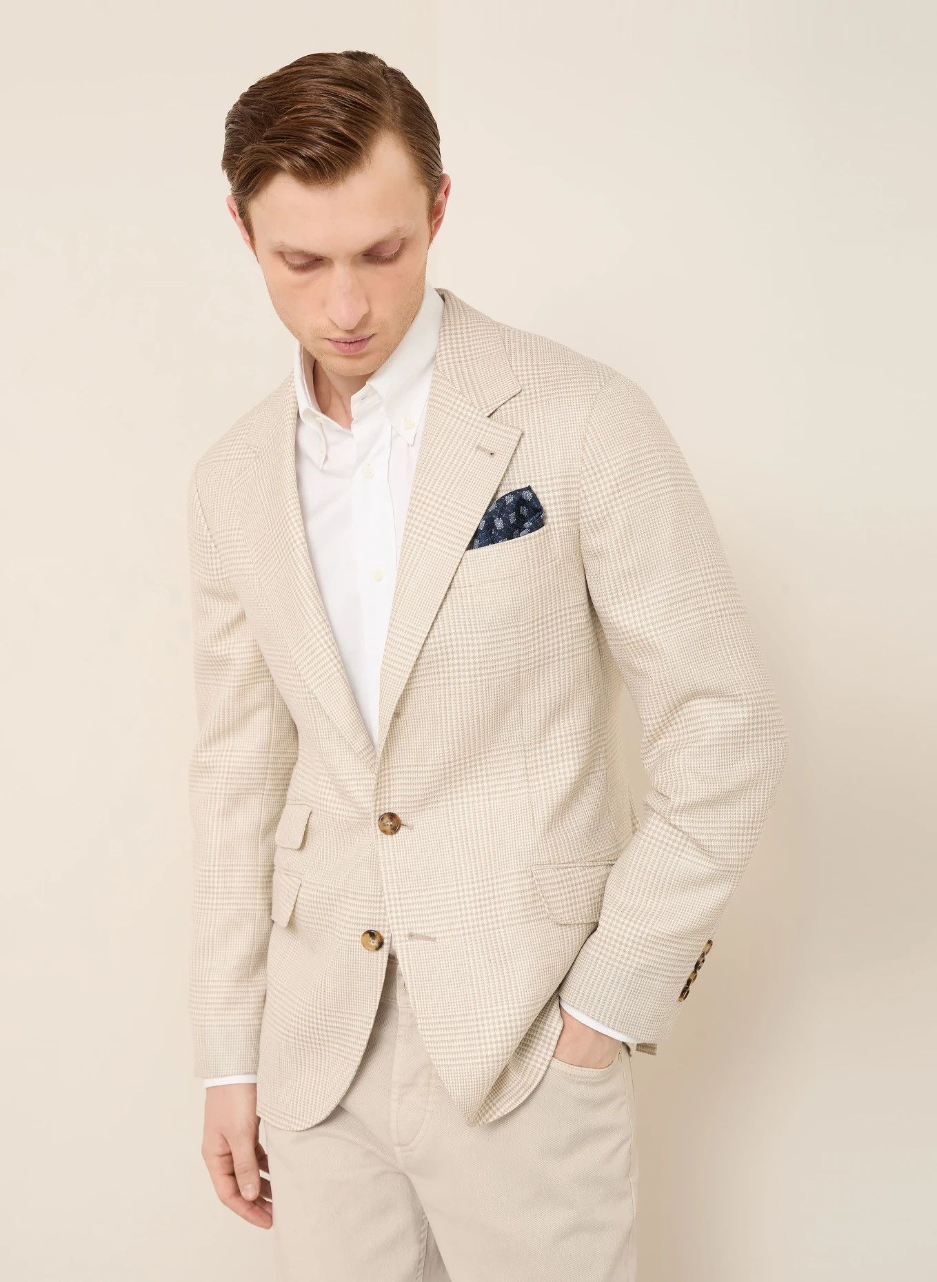 Brunello Cucinelli o1y0526 Single-breasted Blazer in Ivory Size US M / EU 48-50 / 2 - 5 Thumbnail