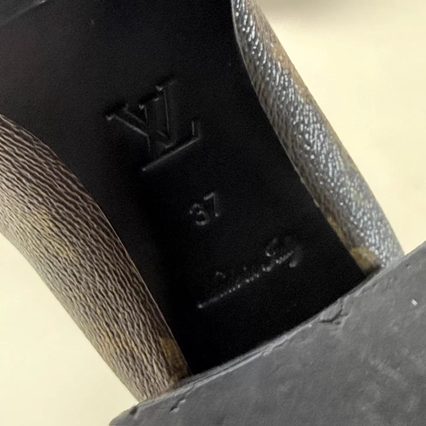 Louis Vuitton LV black brown monogram print short boots 37 mint Size US 6.5 / IT 36.5 - 7 Thumbnail