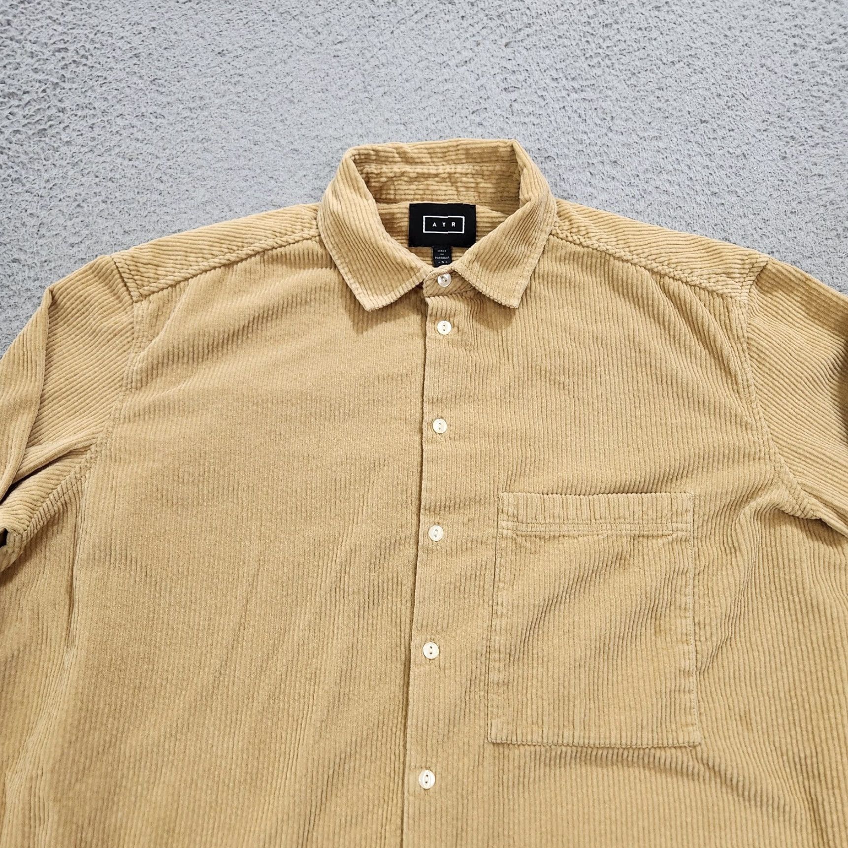 AYR Shirt Womens Small Beige The Deep End Corduroy Button Down Chipwich Portugal