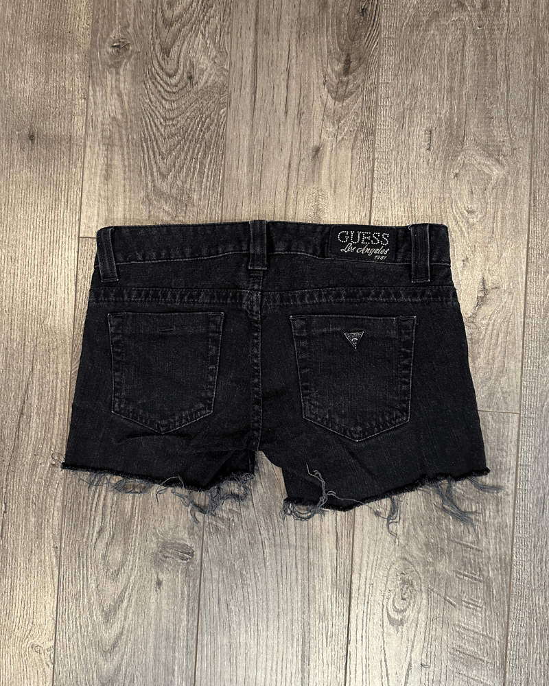 Guess Vintage Y2K Guess Women's Distressed Black Jean Shorts - 27 Size 27" / US 4 / IT 40 - 1 Thumbnail