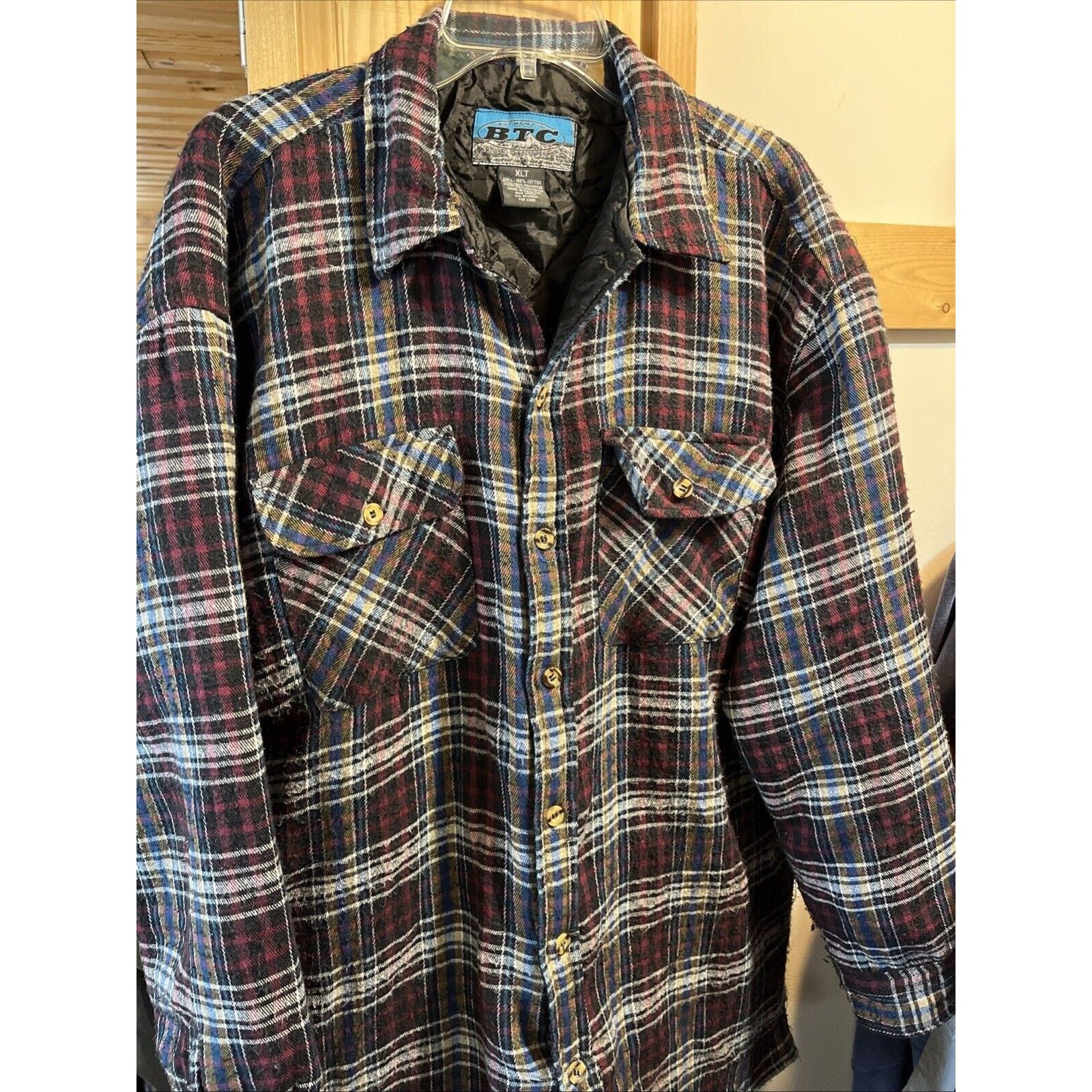 Other BTC VTG Men’s XLT Red Plaid Flannel Shirt Long Sleeve Cotton Size US XL / EU 56 / 4 - 2 Thumbnail