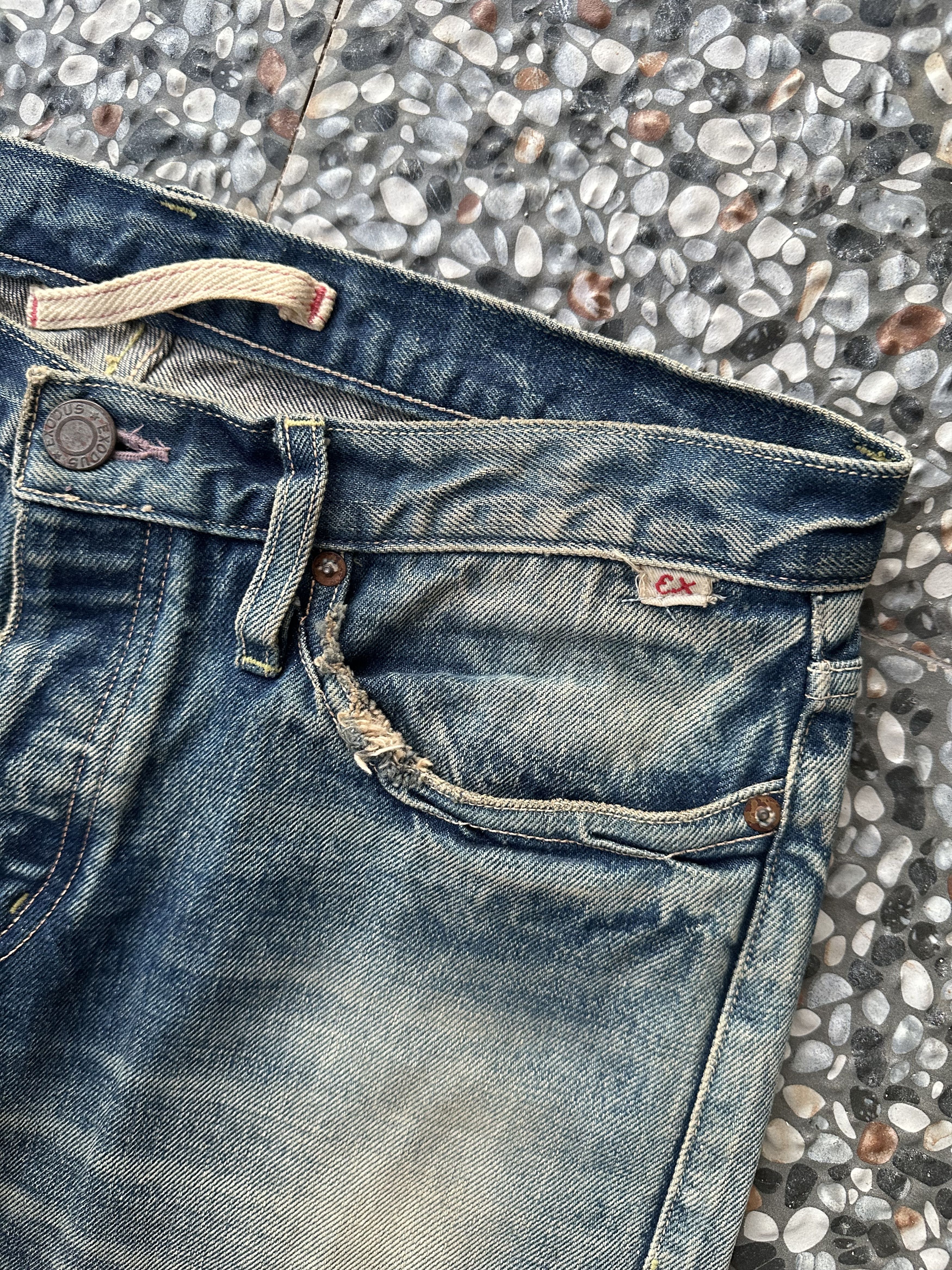 Exodus Vintage Japanese Brand Exodus Distressed Selvedge Denim Jean Size US 32 / EU 48 - 17 Thumbnail
